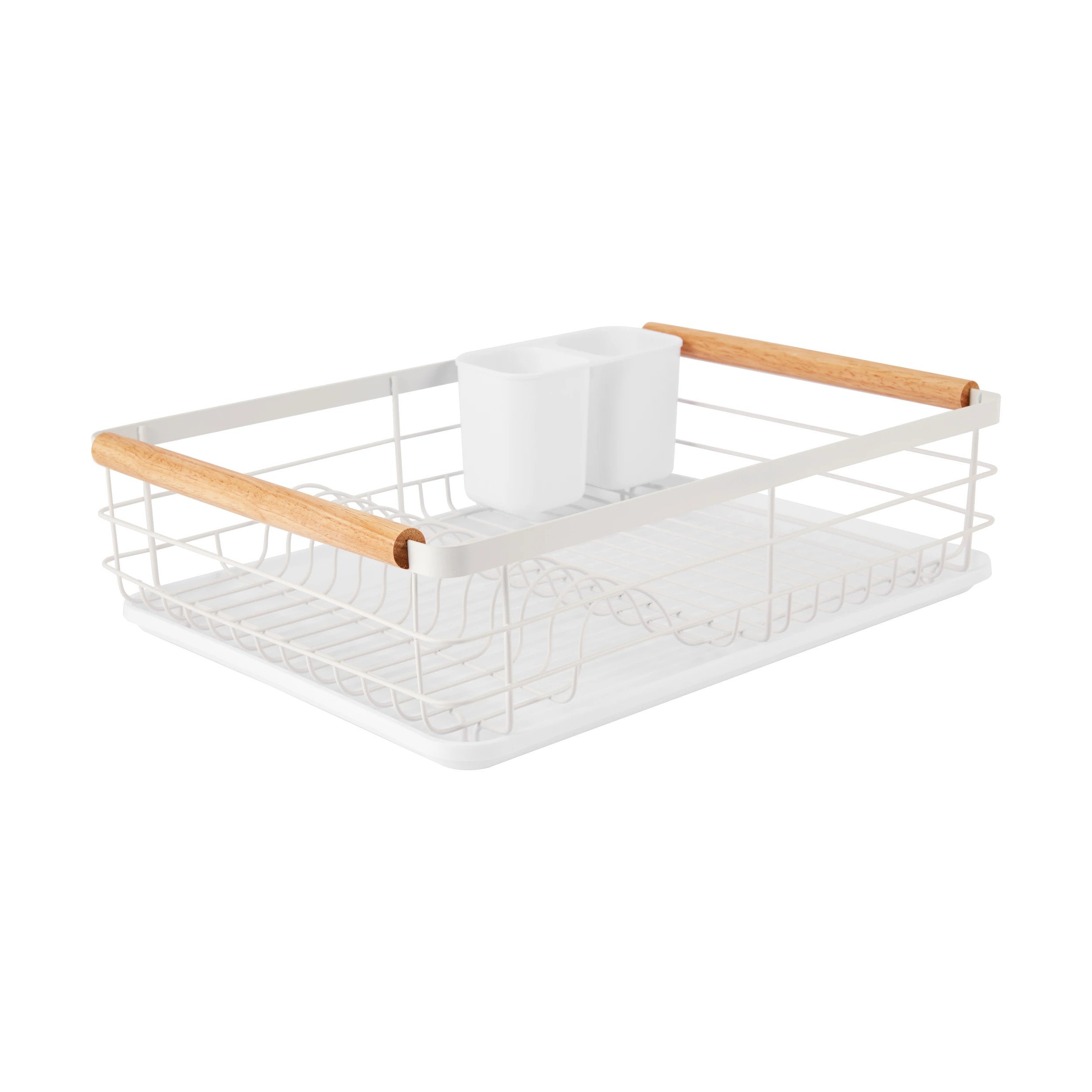 3 White Wooden Handle Dish Rack, 3 of 6