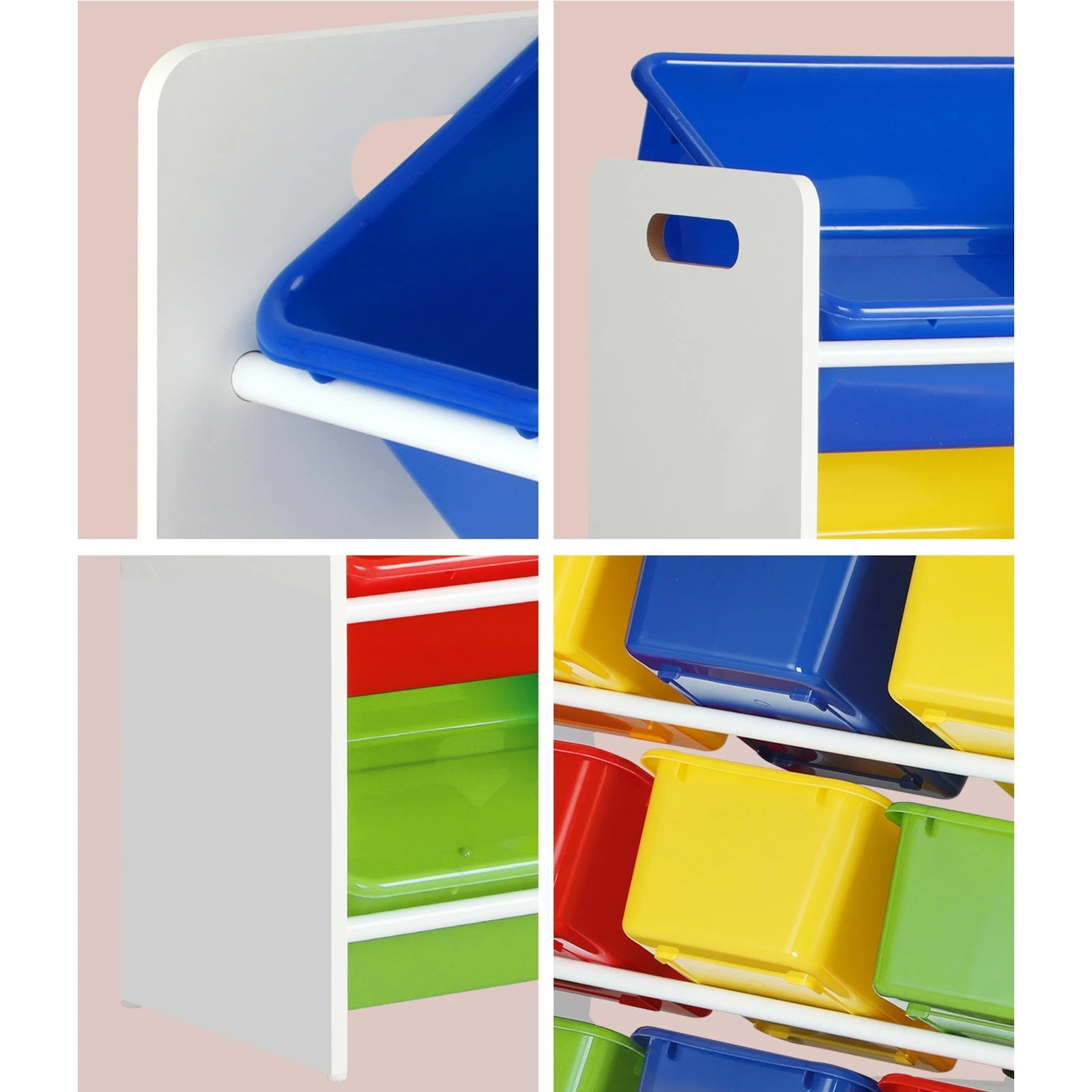 4 Oikiture Kids Toy Box Organiser 12 Bins Display Shelf Storage Rack Drawer
 - White, 4 of 10