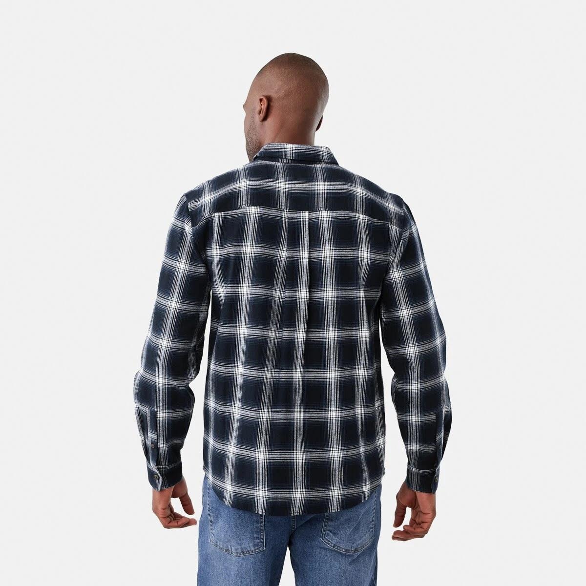 3 Long Sleeve Brushed Check Shirt Blu Check, 3 of 6