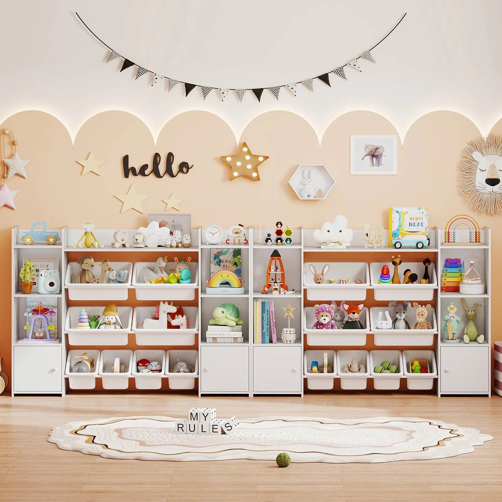 3 Costway Toy Storage Organiser Bookcase Display Shelf, 3 of 4