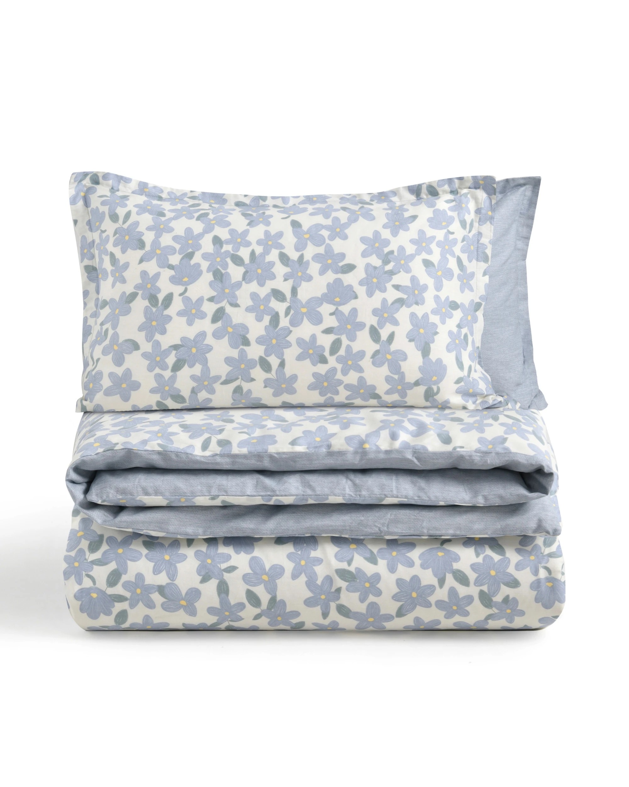 4 Dreamaker Thirri 100% Cotton Reversible Quilt Cover Set - King Bed - Sky Blue, 4 of 8