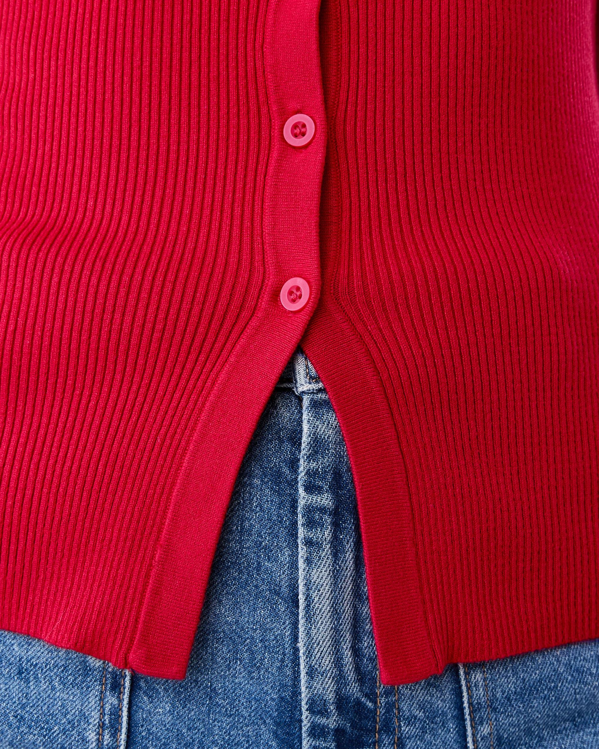 6 Sleeveless Rib Button Tank Strawberry, 6 of 7