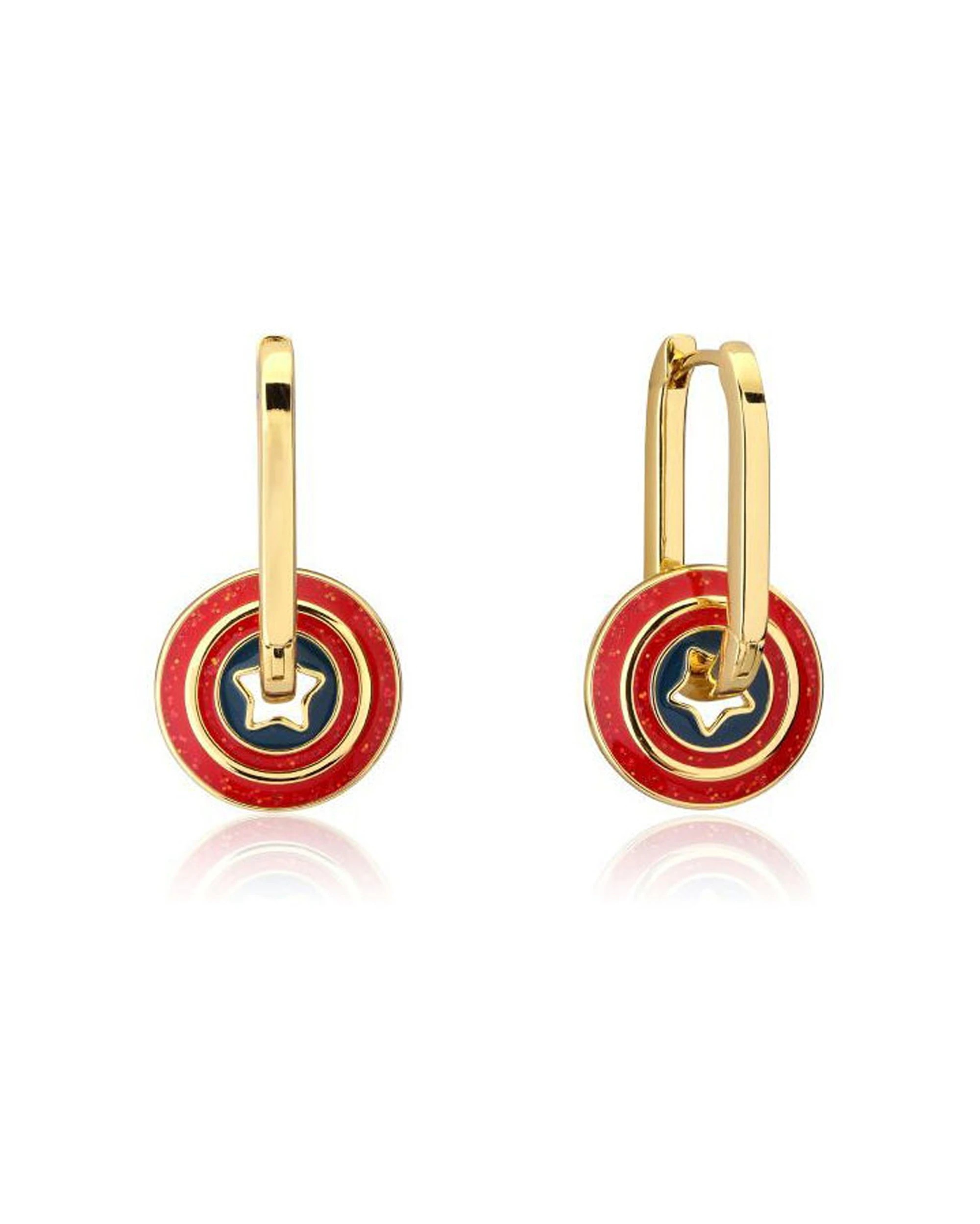 1 Couture Kingdom Marvel Captain America Drop Earrings - Gold, 1 of 2