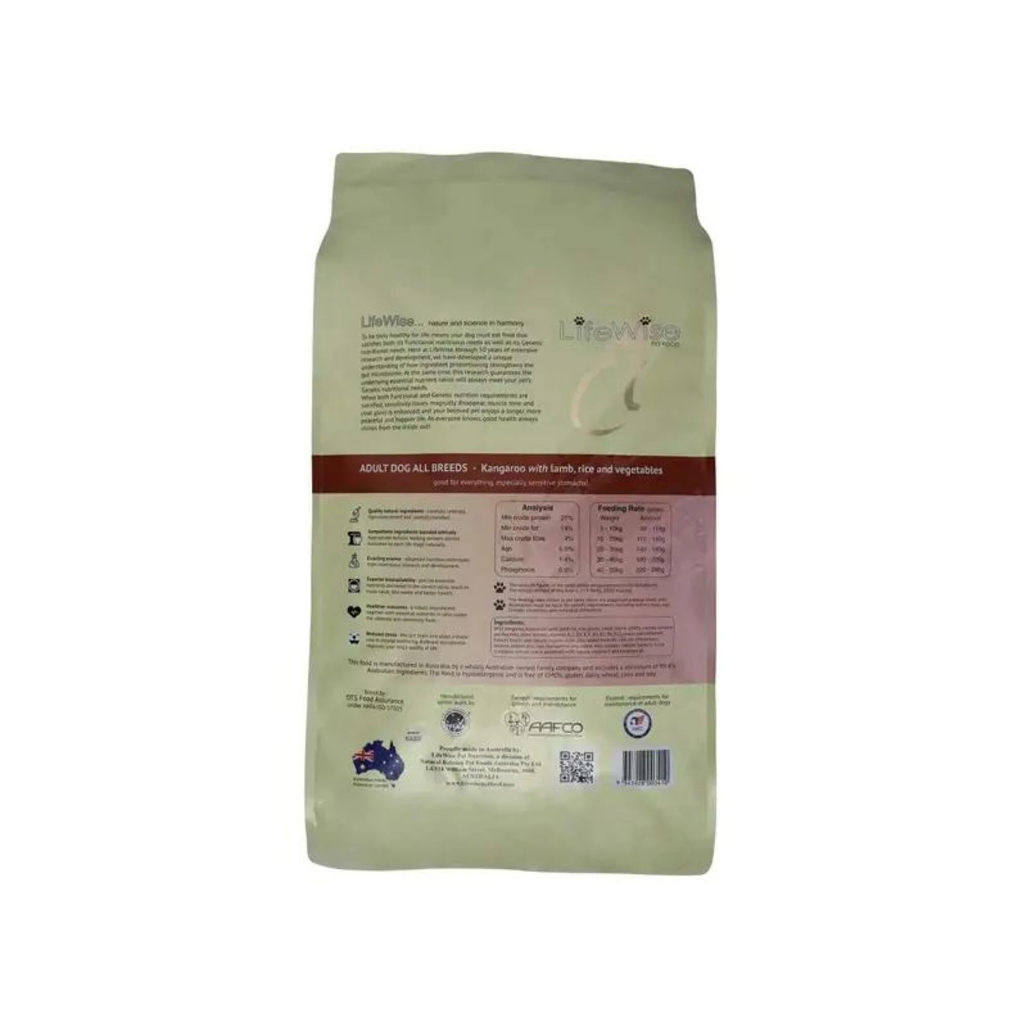 2 Lifewise Adult Dry Dog Food Wild Kangaroo w/ Lamb Rice & Vegetables 9kg, 2 of 2