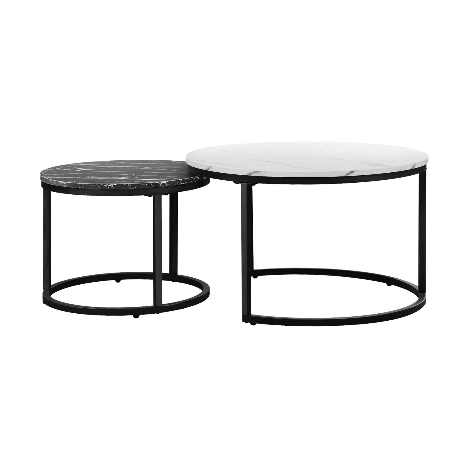 9 Oikiture Set Of 2 Coffee Table Round Nesting Side End Table
 - Multi, 9 of 10