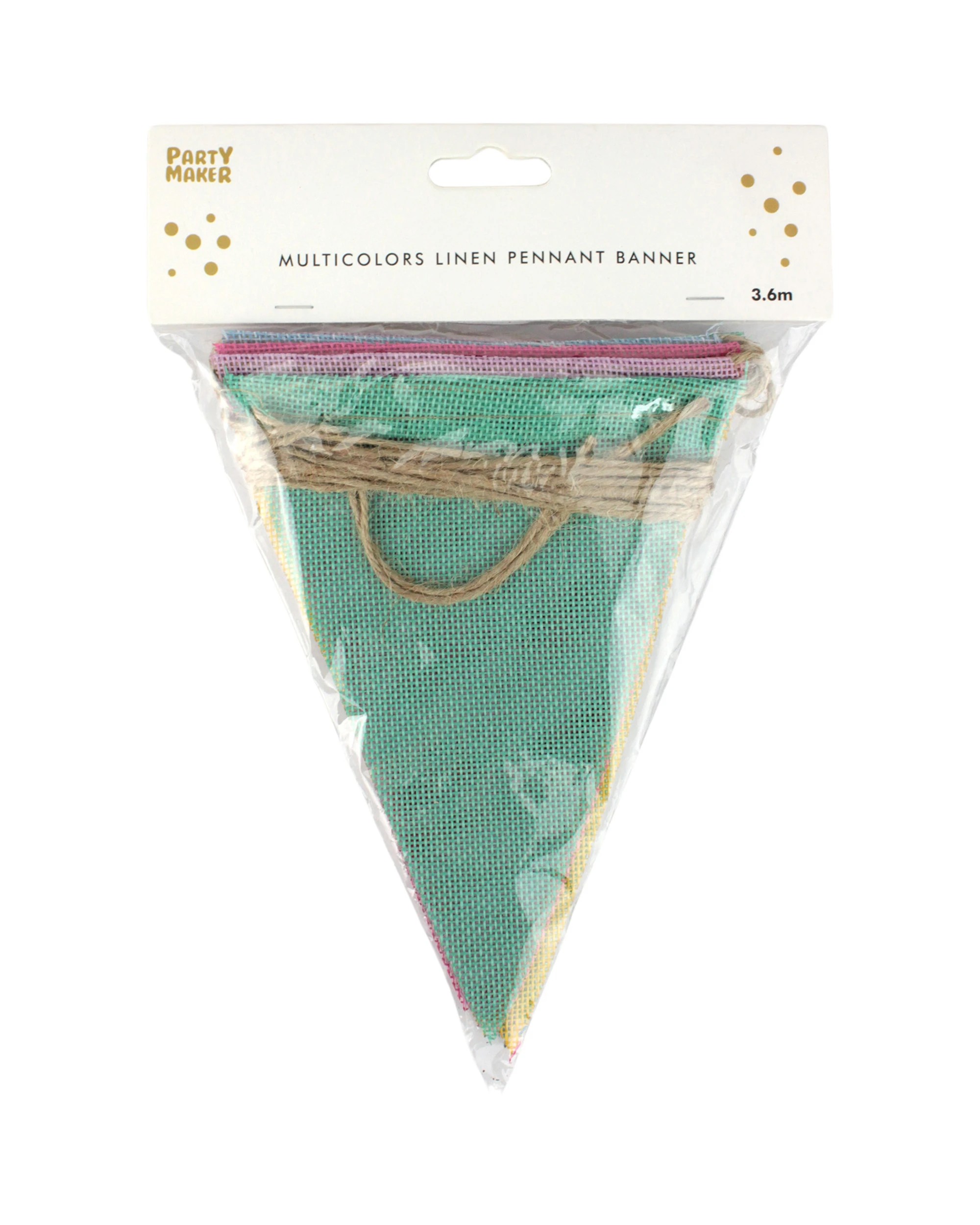 3 Party Maker Multicoloured Plastic Hessian Flag Banner 3.6mMulti - Multi, 3 of 4