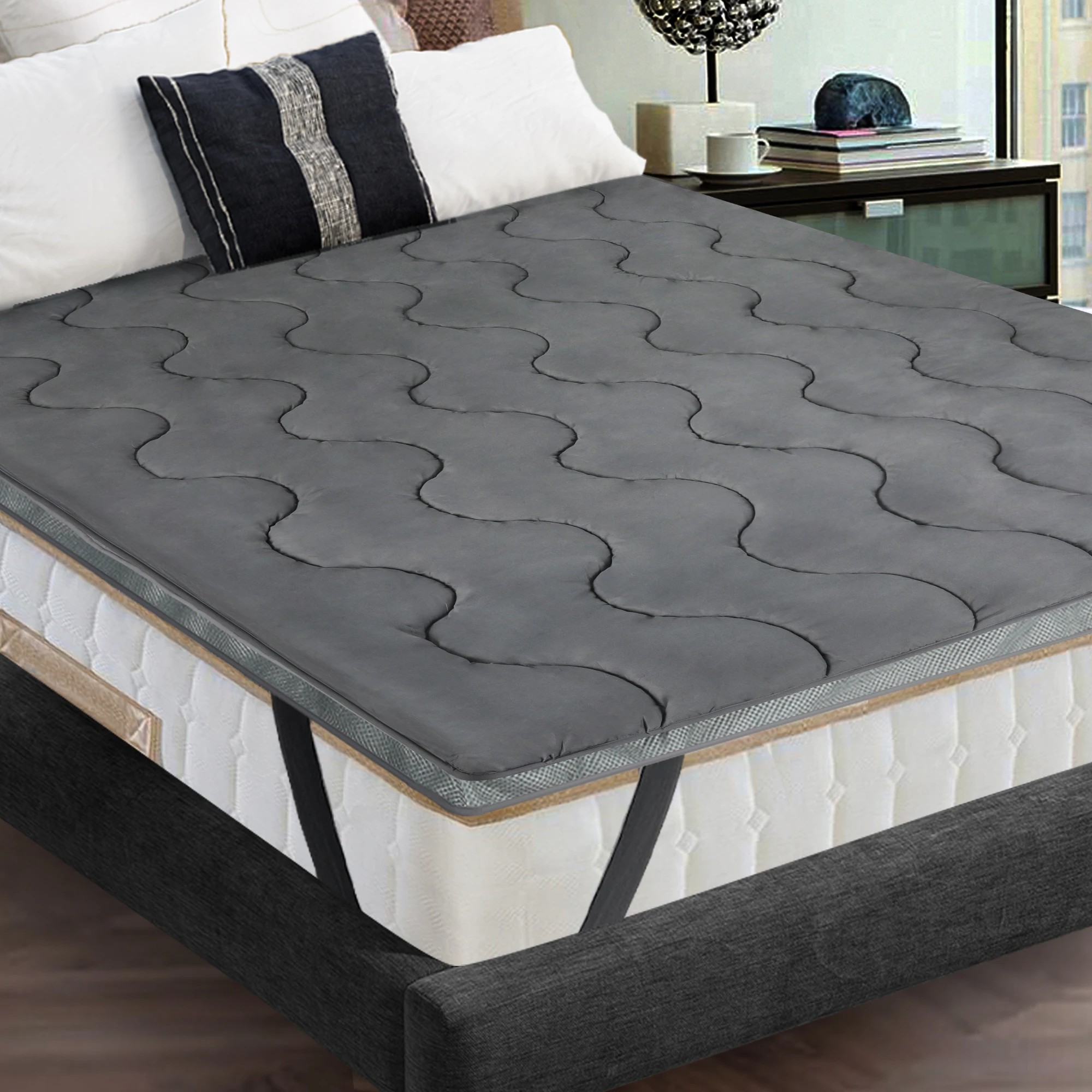 7 Dreamz Pillowtop Mattress Topper Protector Bed Luxury Mat Pad Home Queen Cover, 7 of 7