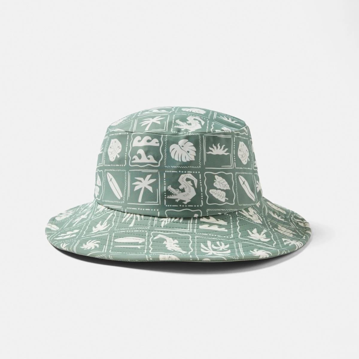 1 Swim Hat GREEN SURF SQUARES, 1 of 2