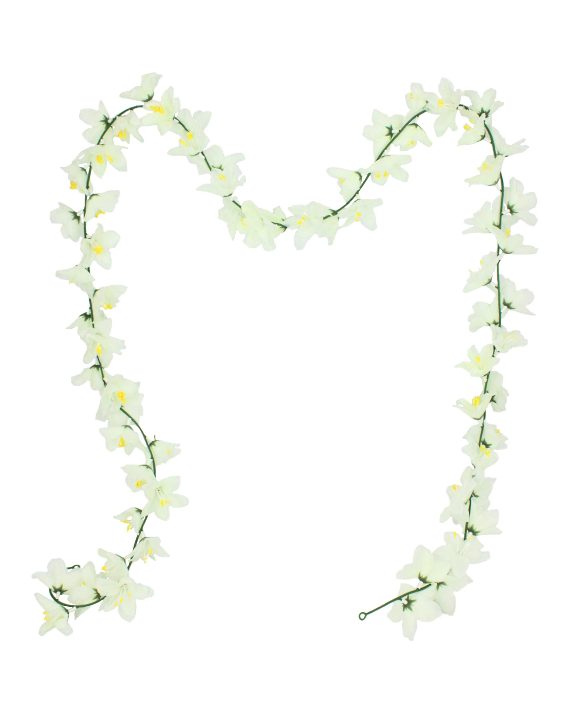 1 Partyrama Artificial Cream Hibiscus Flower Garland 1.85m - White, 1 of 2