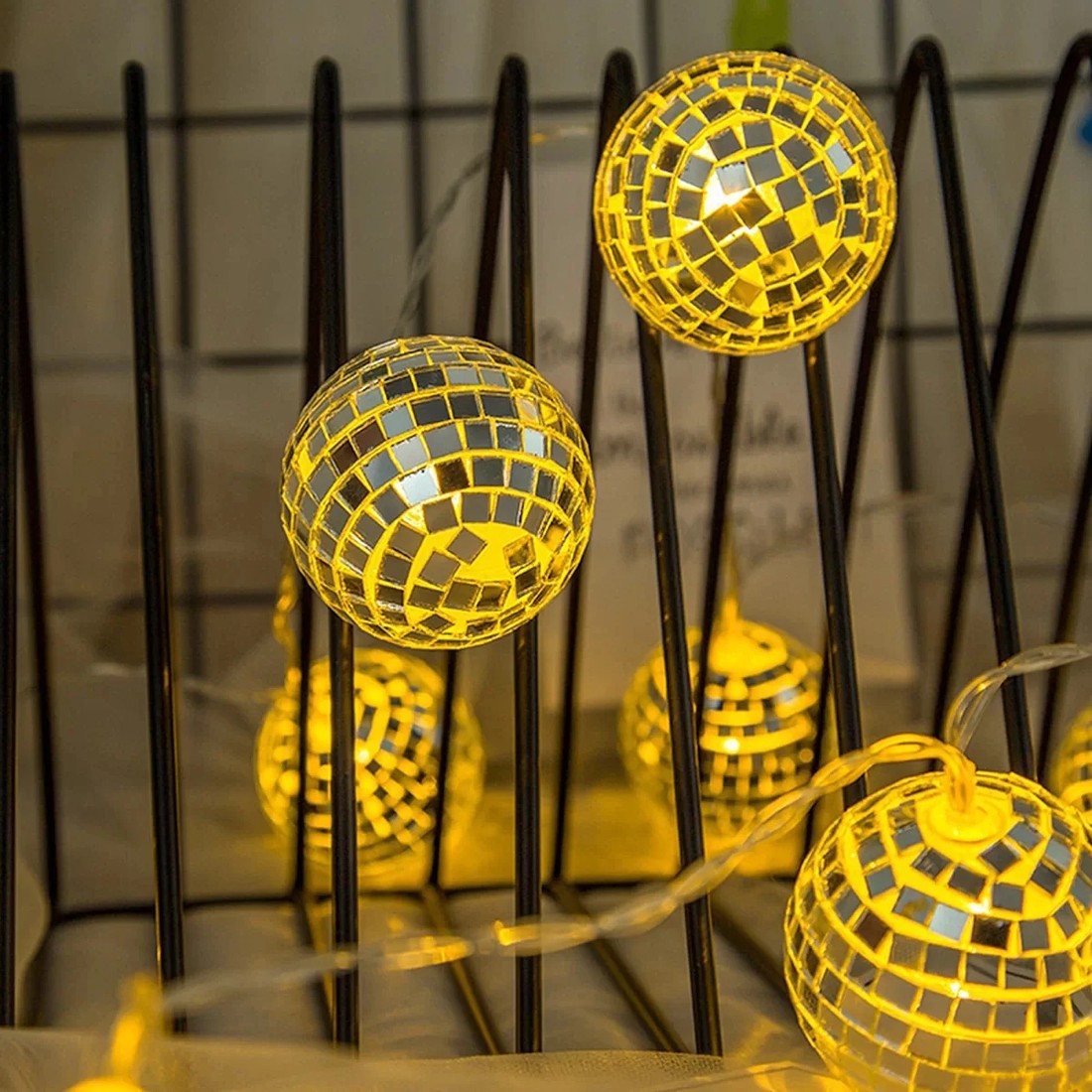 3 Party Maker Mirror Disco Ball String Lights, 3 of 5