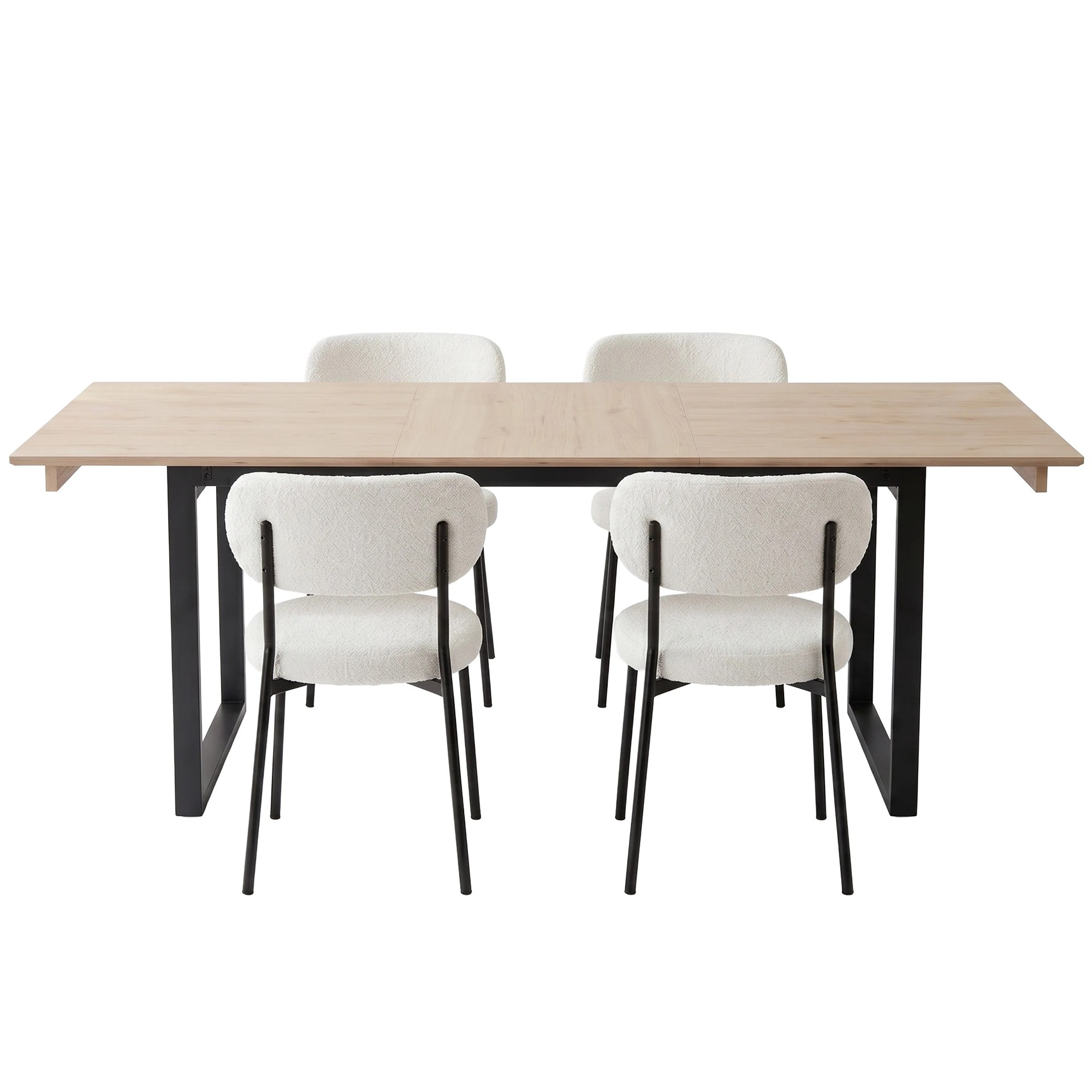 4 Artiss 200cm Extendable Dining Table Set with 4x Dining Chairs Sherpa - Multi, 4 of 10