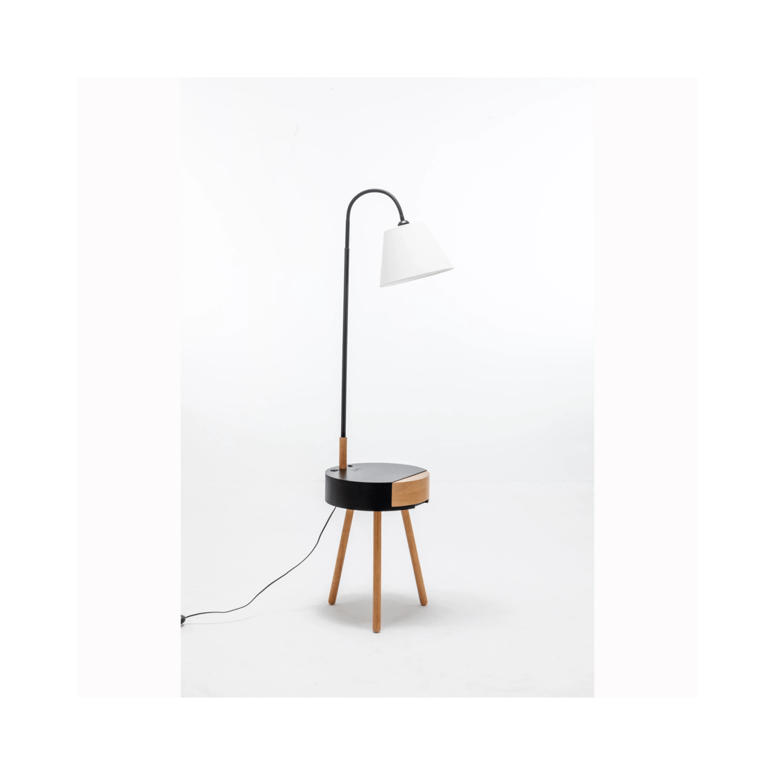 2 BR Home Florence Tripod Lamp with Shelf and Storage Drawer, 2 of 7