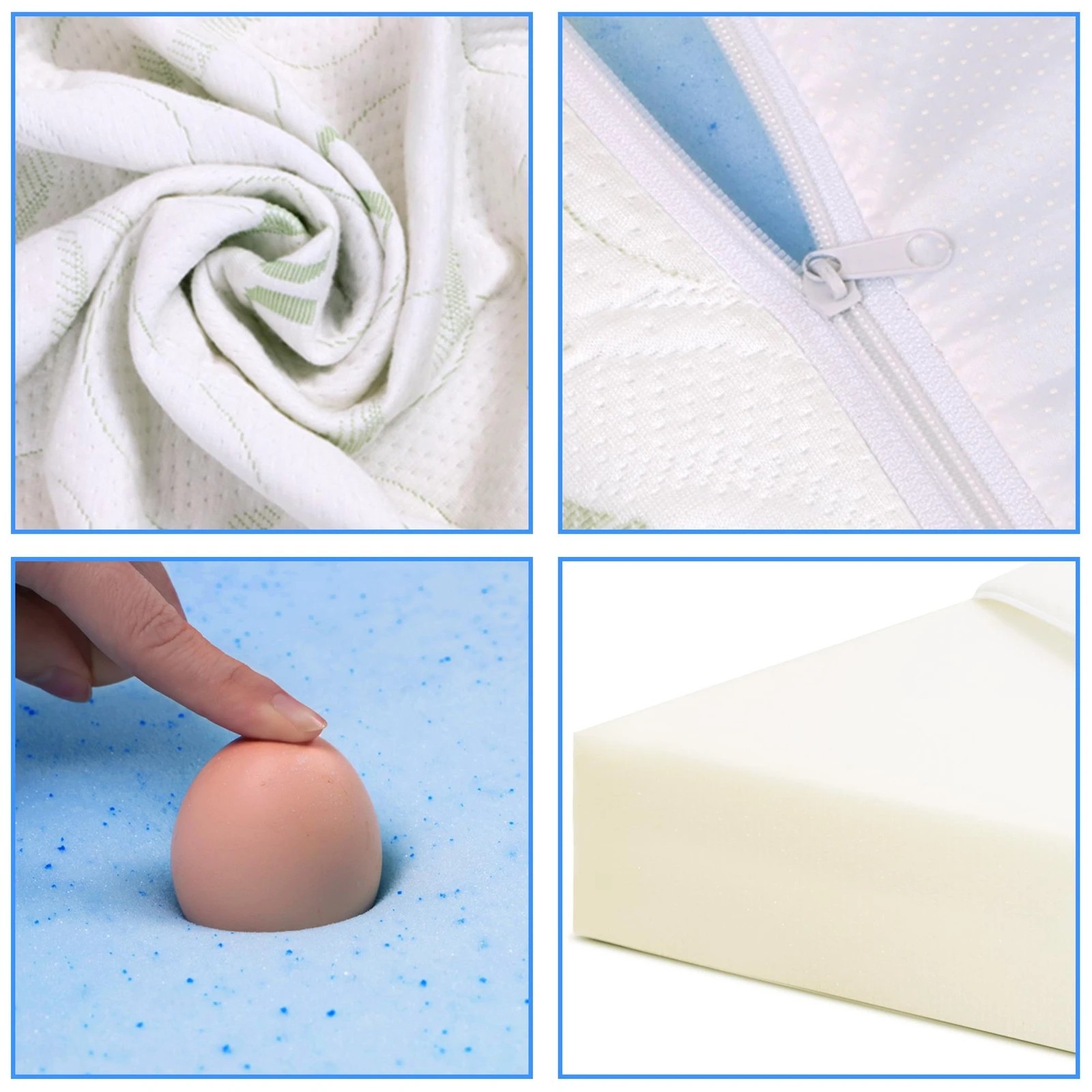 3 Starry Eucalypt Wedge Pillow Memory Foam Cushion Back Support Bamboo - White, 3 of 4