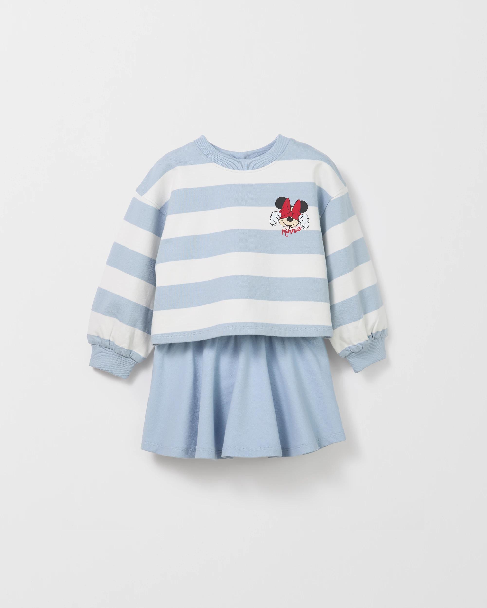1 Disney Minnie Australian Cotton Jumper and Skirt Set BLUE, 1 of 3