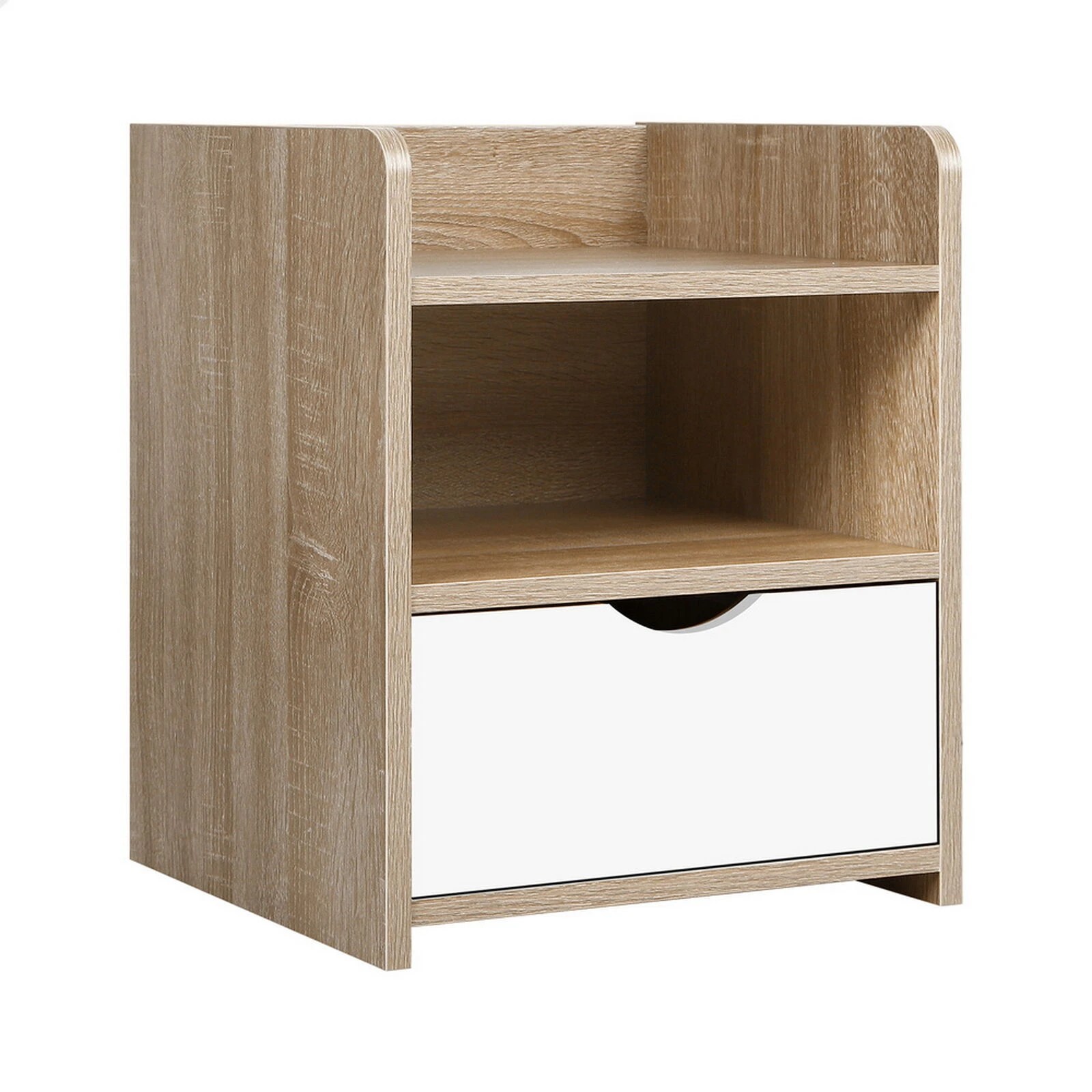 1 Alfordson Bedside Table Nightstand Storage Cabinet Side End Drawers - Oak, 1 of 10