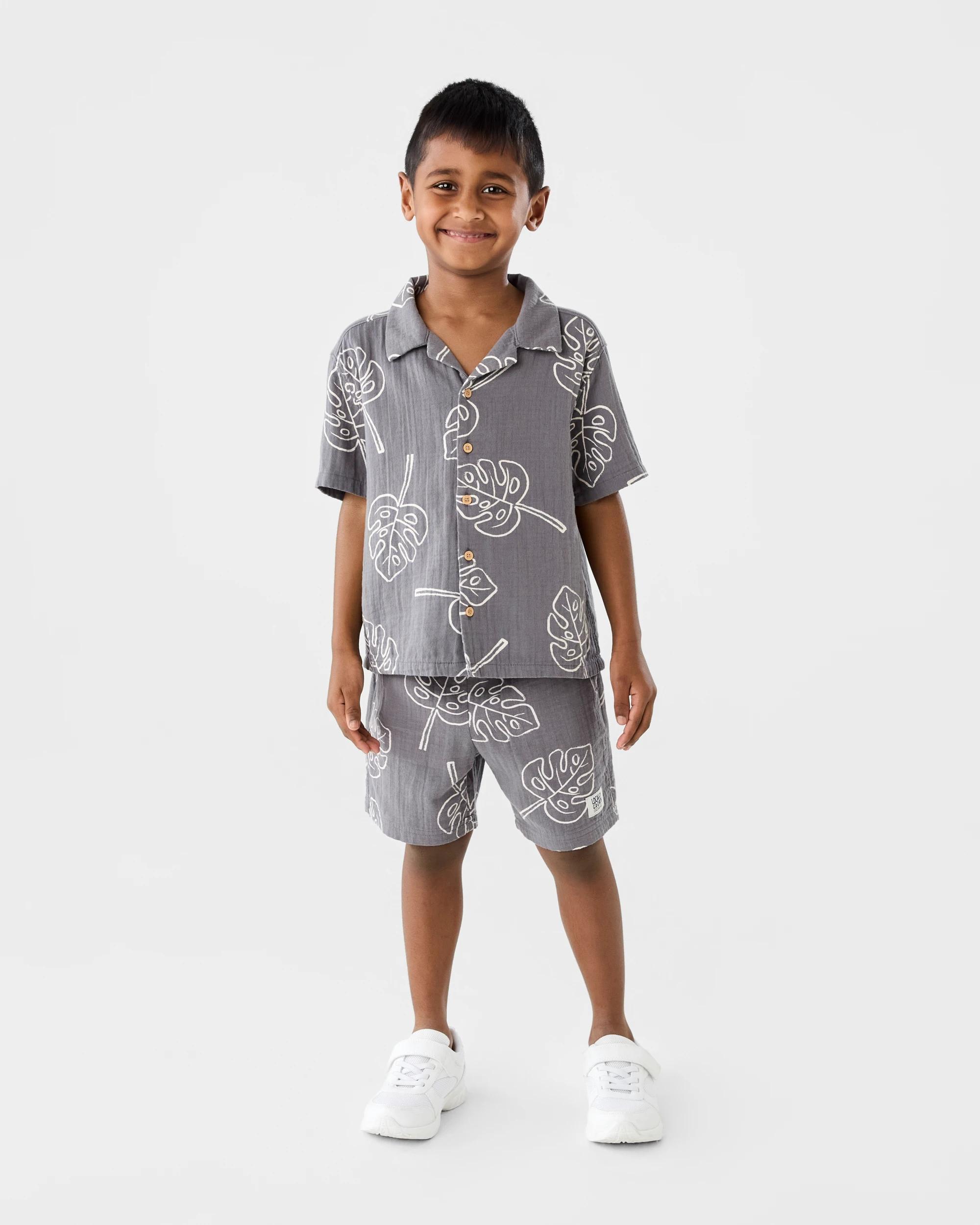 8 Double Cloth Shirt Gry Leaves, 8 of 9