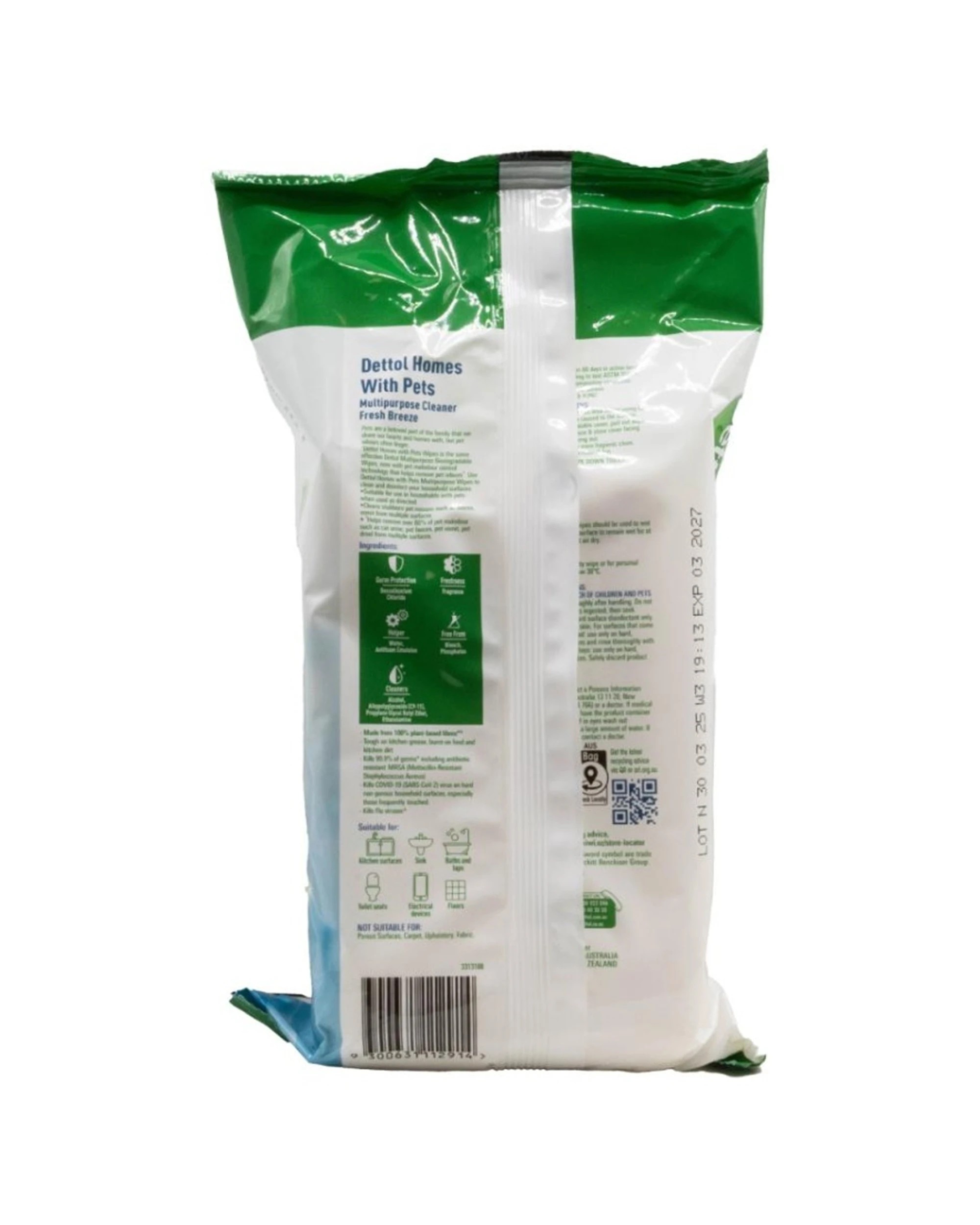 3 Dettol 8x110pc Homes With Pets Multipurpose Disinfectant Wipes Fresh Bree - Multi, 3 of 3