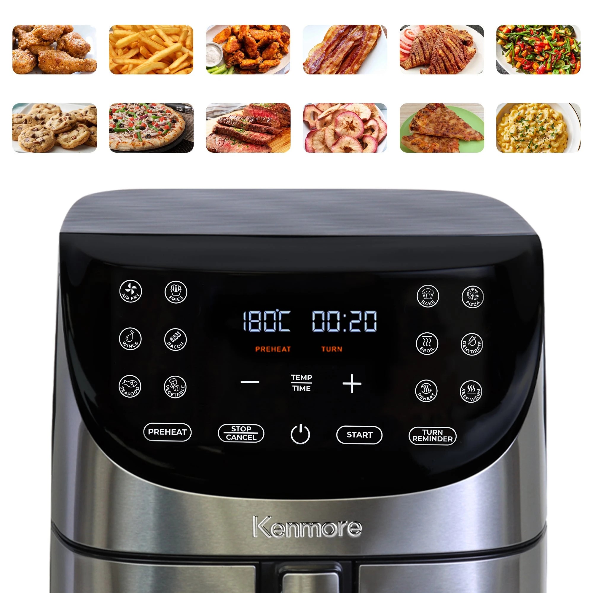 4 Kenmore 7.8L Family Air Fryer 12 Function - Silver, 4 of 8