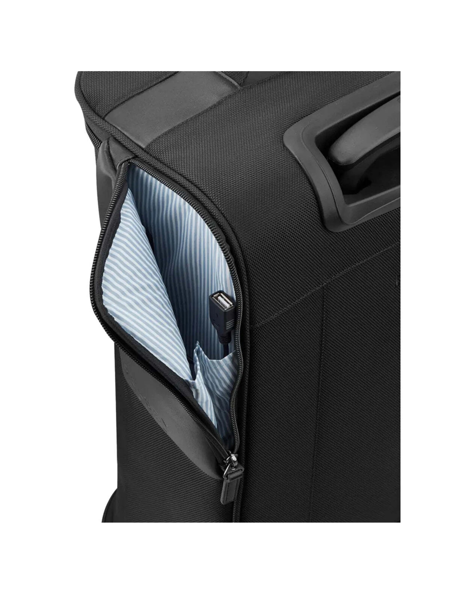 9 Delsey Wagram 2-Wheel Garment Cabin Case USB Port TSA Lock Nylon Leather - Black, 9 of 9