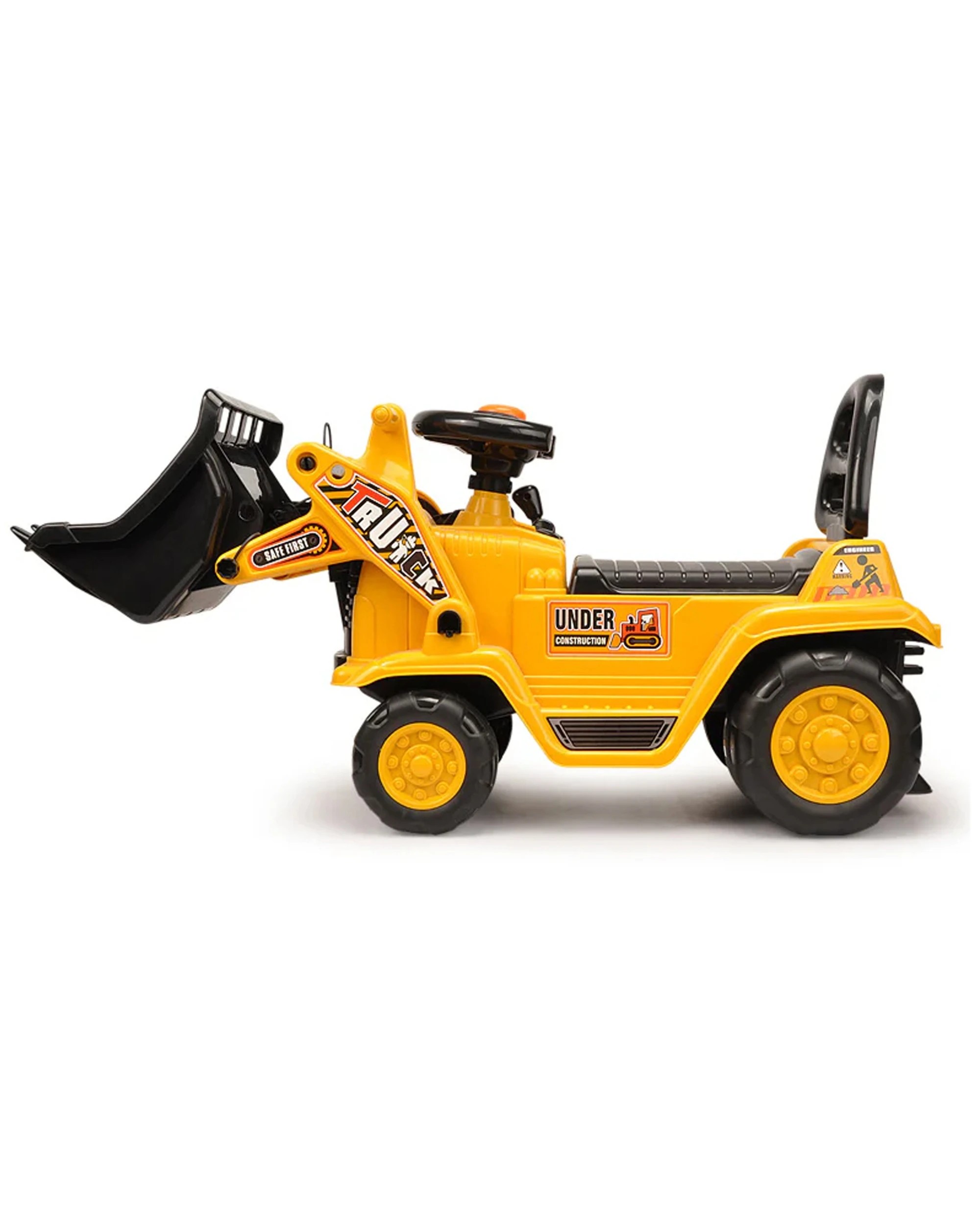 3 Lenoxx Ride On Digger Outdoor Tractor With Levers Yellow For Kids 3 Plus Years - Yellow, 3 of 4