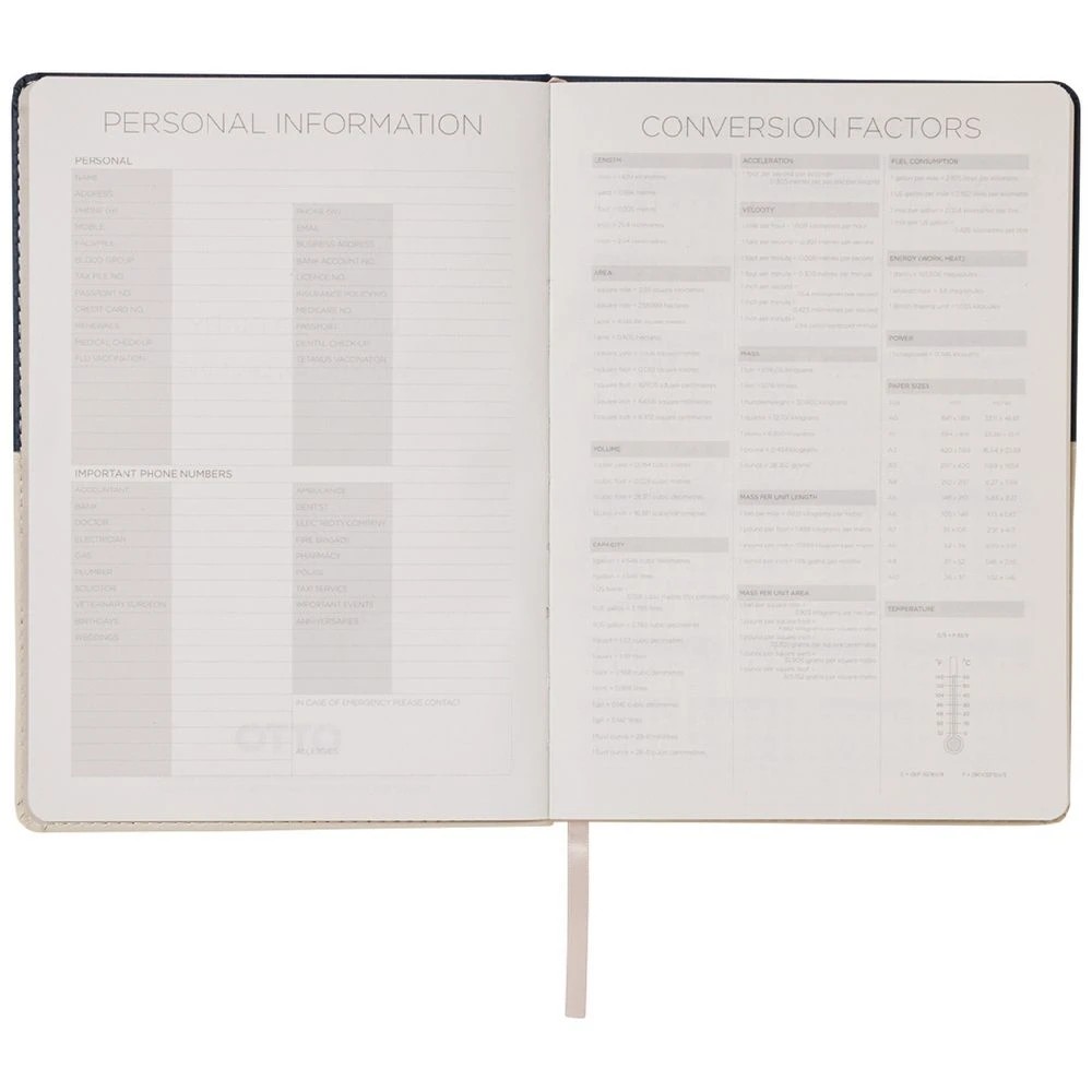 3 Otto A5 Week to View Two-tone Undated Diary 65 page Neutral, 3 of 7