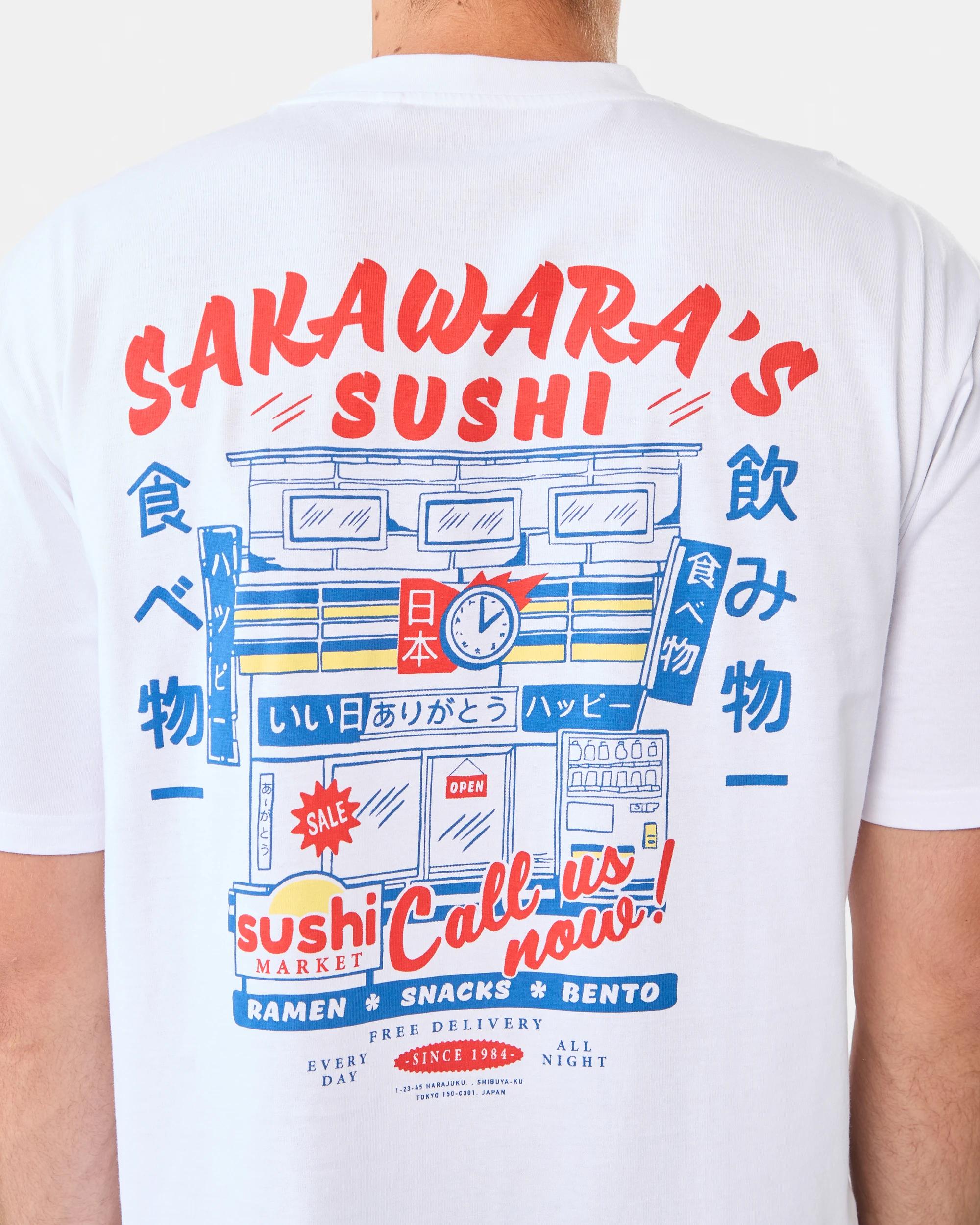 9 Oversized Print T-shirt Wht Sushi, 9 of 9