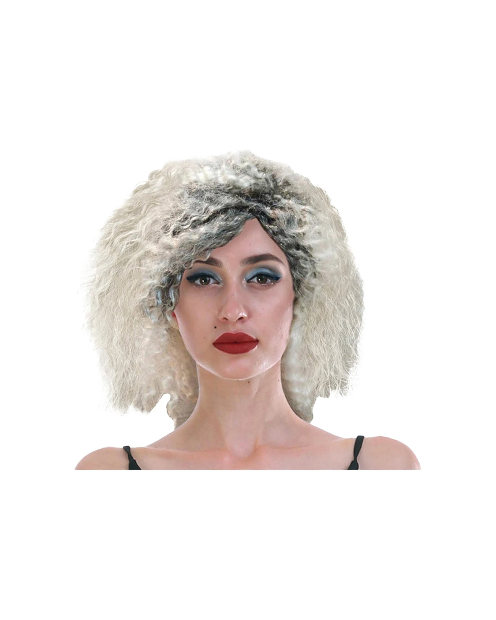 1 JD Party Costume Wig 80s Style Curly Blonde Tones - Grey, 1 of 1