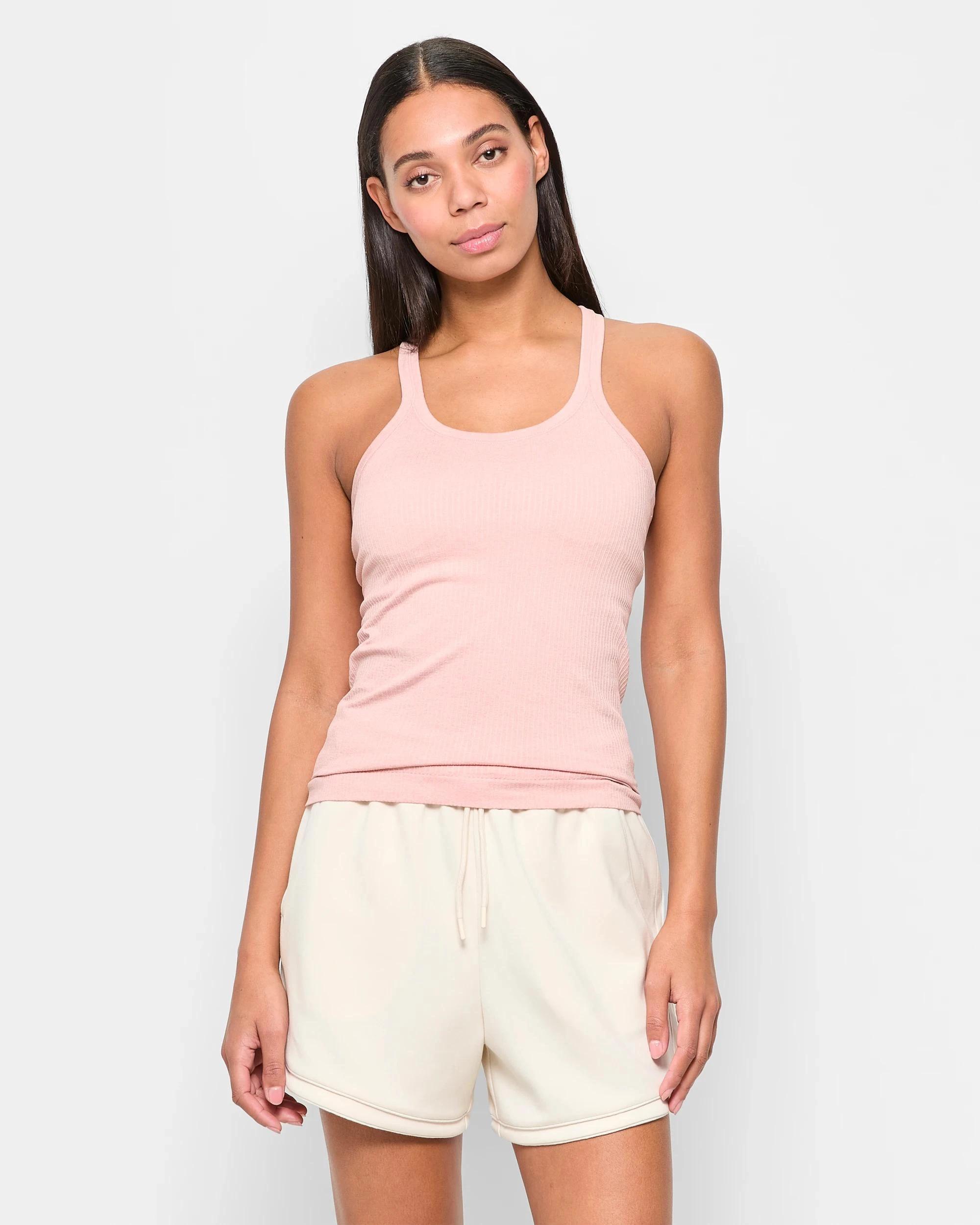 1 Target Active Studio Soft Ribbed Tank Top with Shelf Bra ANTIQUE PINK, 1 of 5