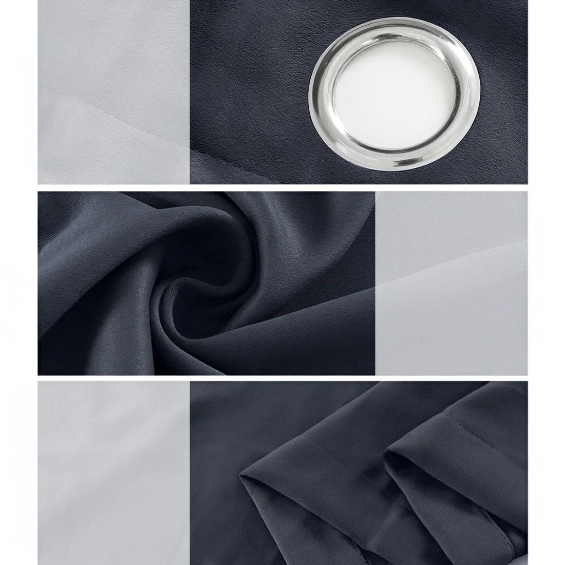 5 Artiss 2X Blockout Curtains Eyelet 240x230cm - Black, 5 of 6