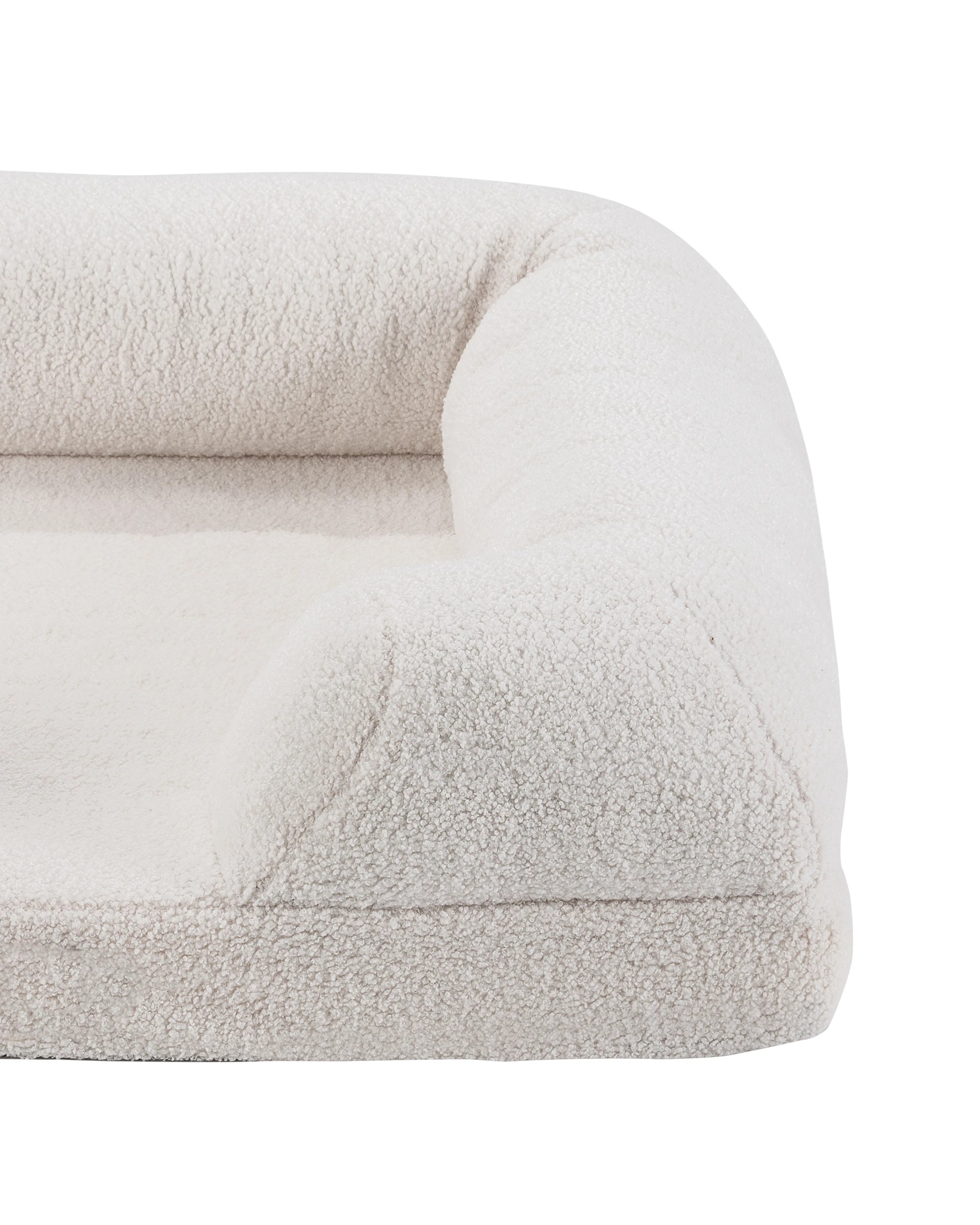 4 Petzly Memory Foam Dog Bed Plush Pet Sofa Calming Bed Washable White X Large 106CM, 4 of 9