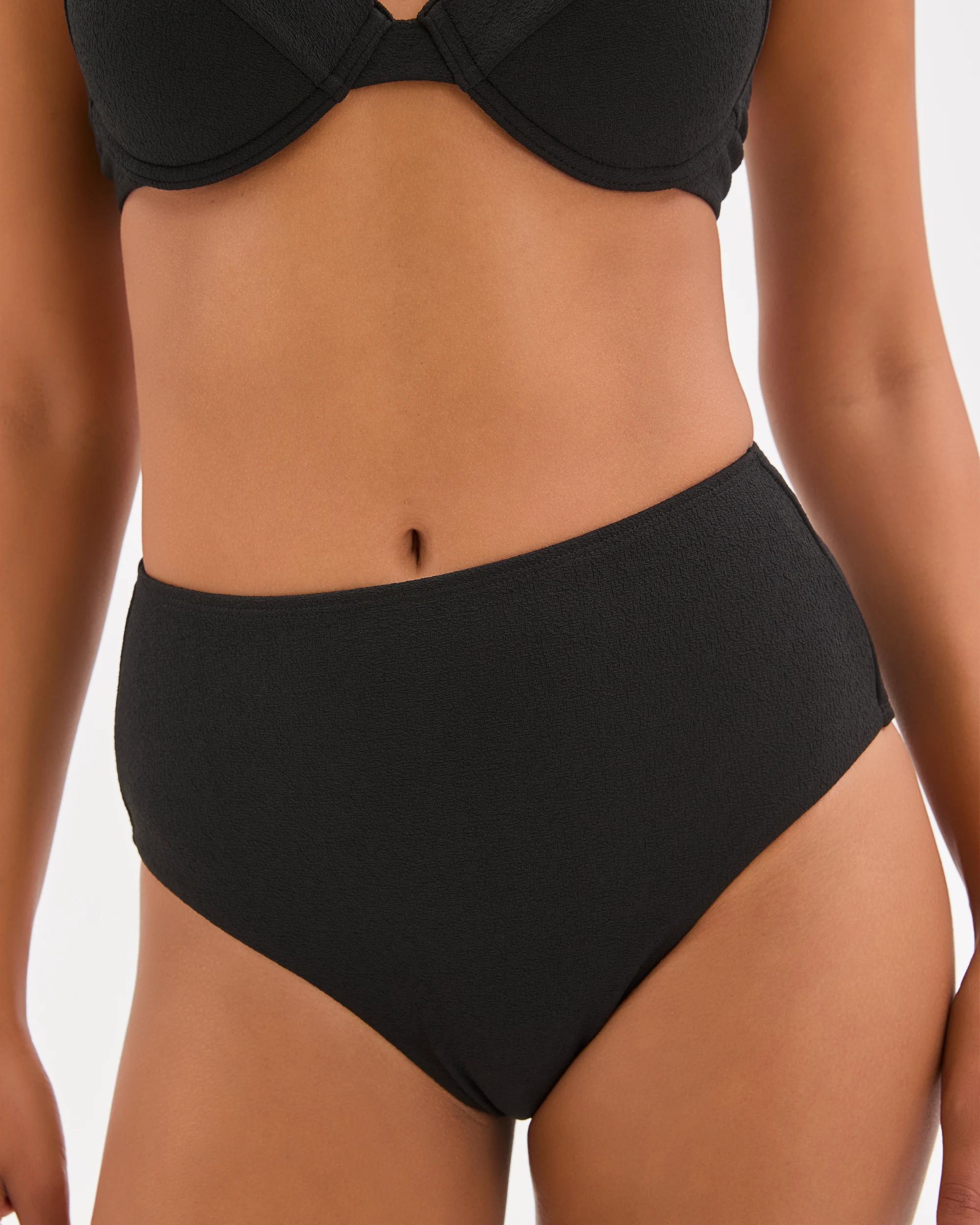 3 Target Woman Shape Your Body Resort High Waisted Soft Textured Swim Bikini Bottoms BLACK, 3 of 9