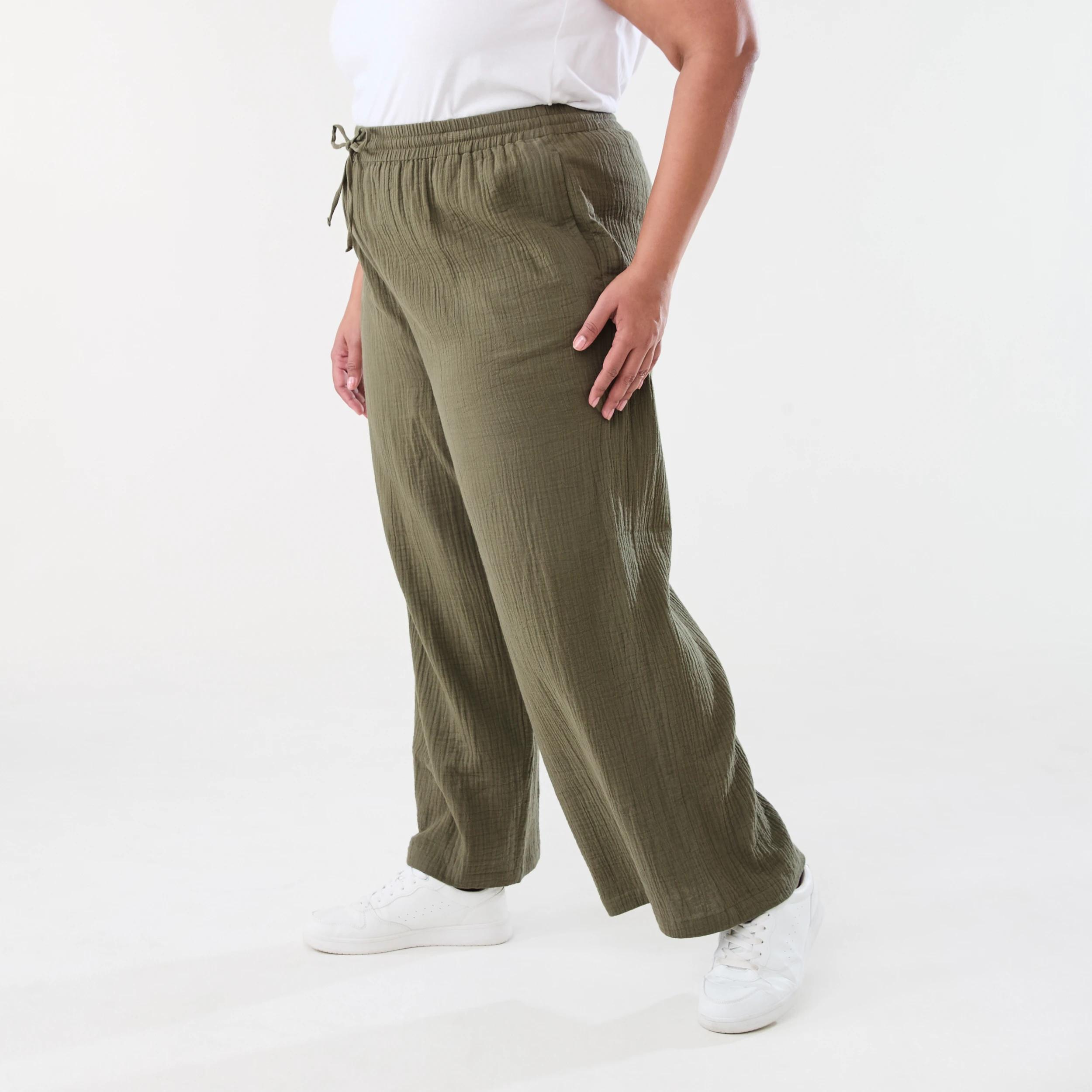 2 Curve Double Cloth Pants BURNT OLIVE, 2 of 5