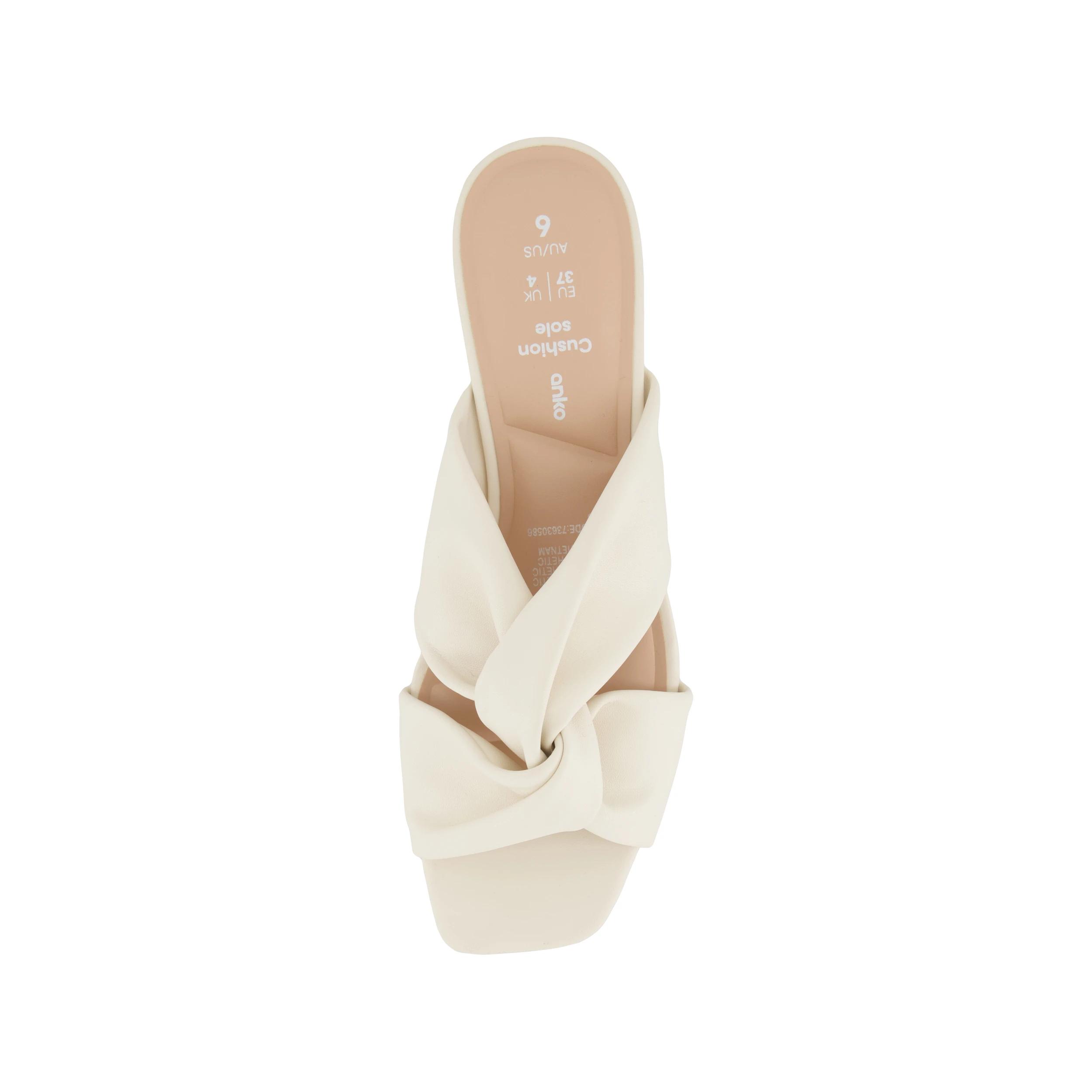 3 Soft Knot Heel Mules Ivory, 3 of 5