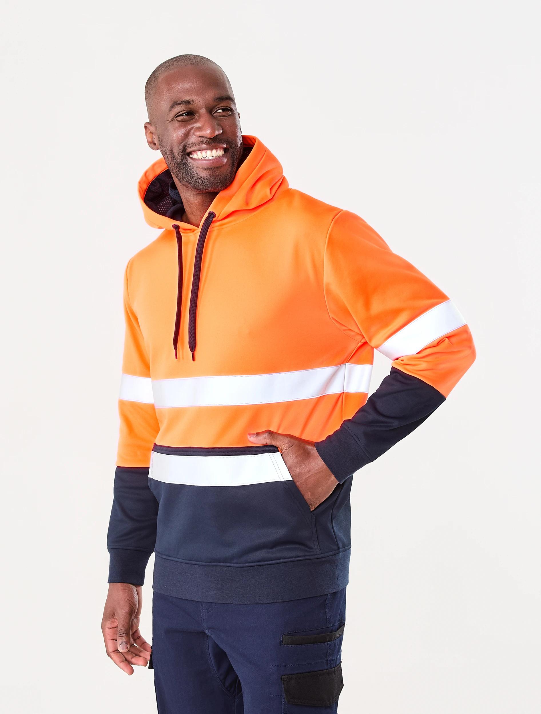2 Workwear Hi-Visibility Pullover Hoodie Orange, 2 of 6