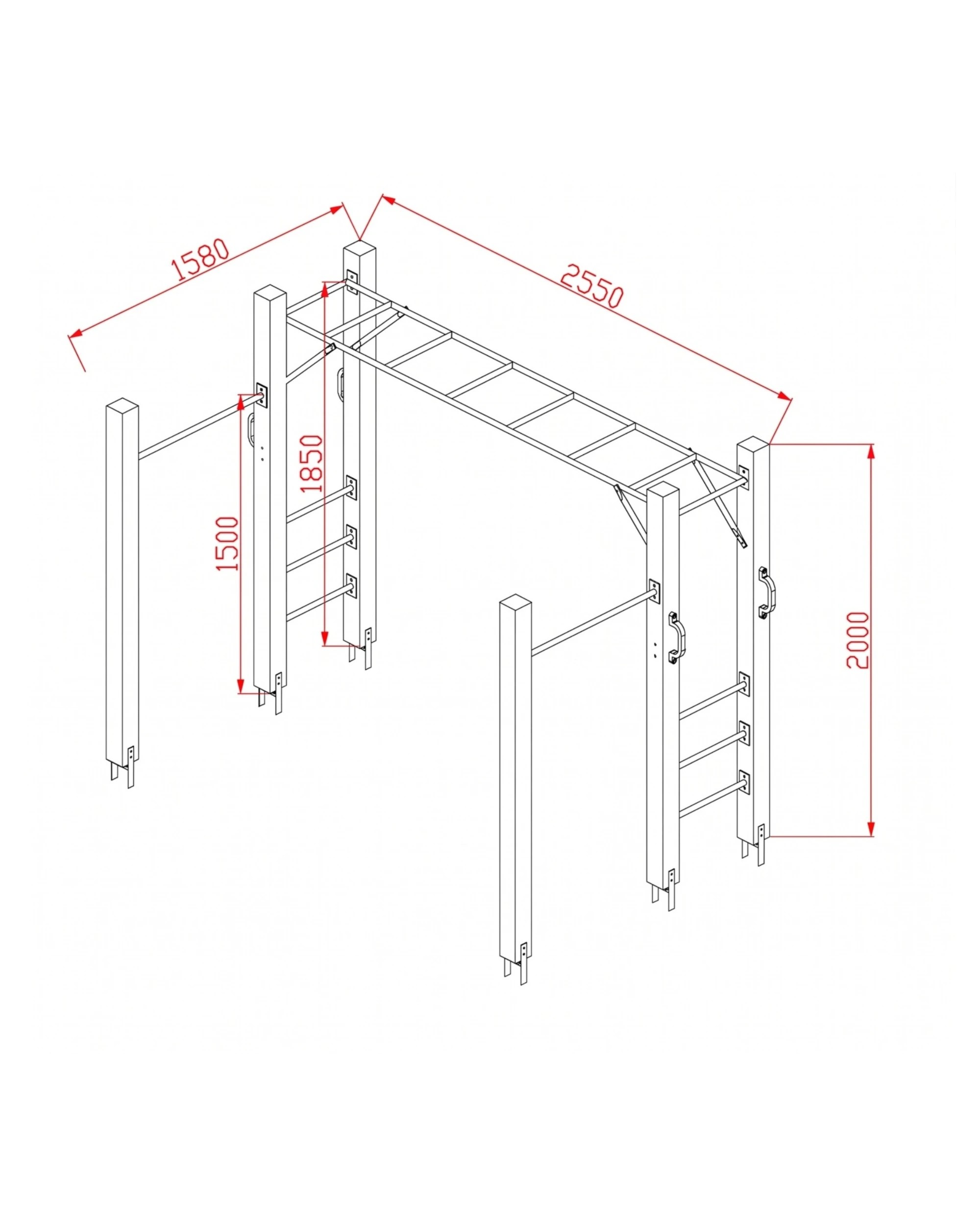 4 Hide & Seek Kids Monkey Bars - Adjustable Height - Baby - Pink, 4 of 4