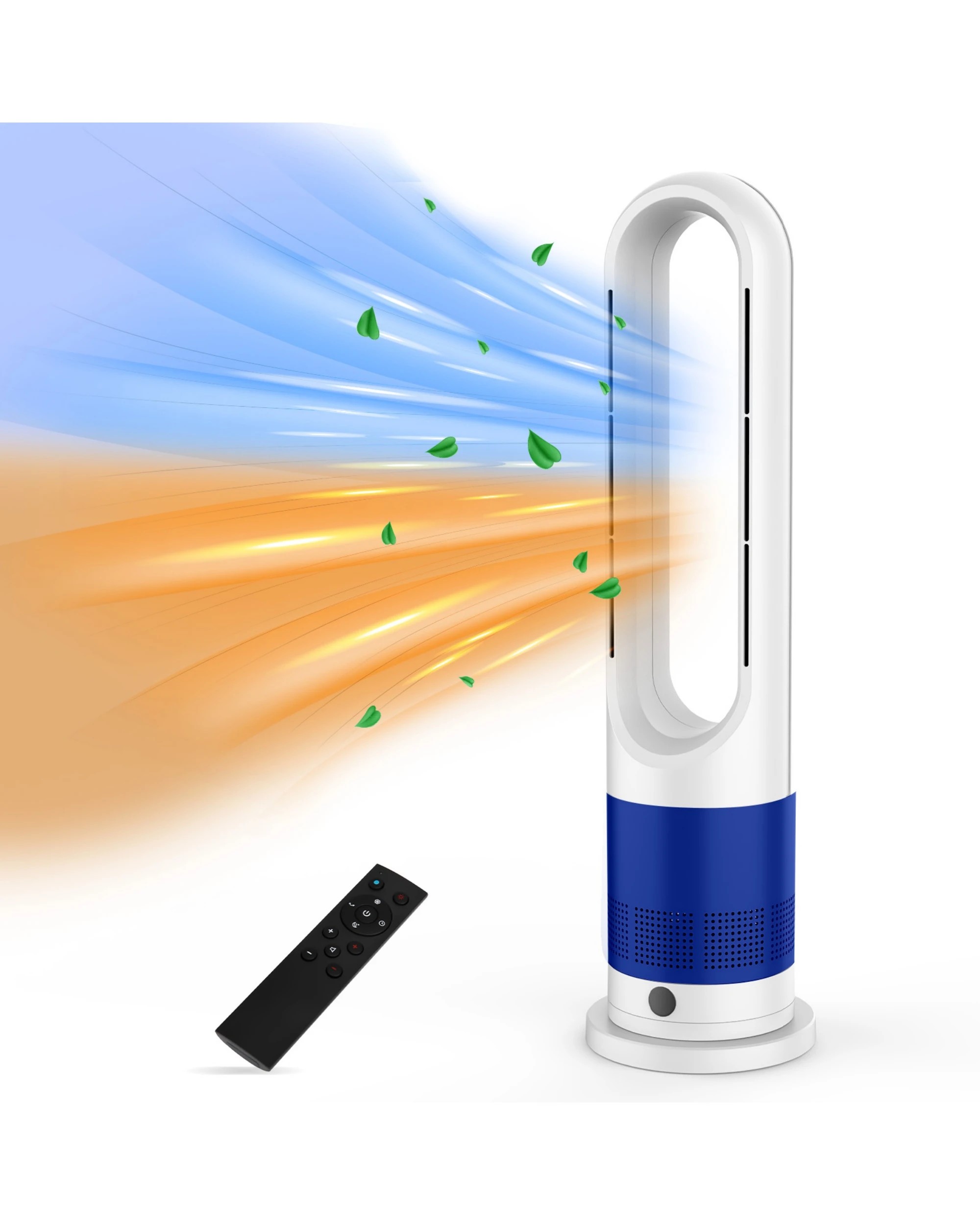 4 Advwin Bladeless Tower Fan, 2 In 1 Electric Fan Heater With 8 Speeds, for Room Bedroom Office Use, 4 of 4