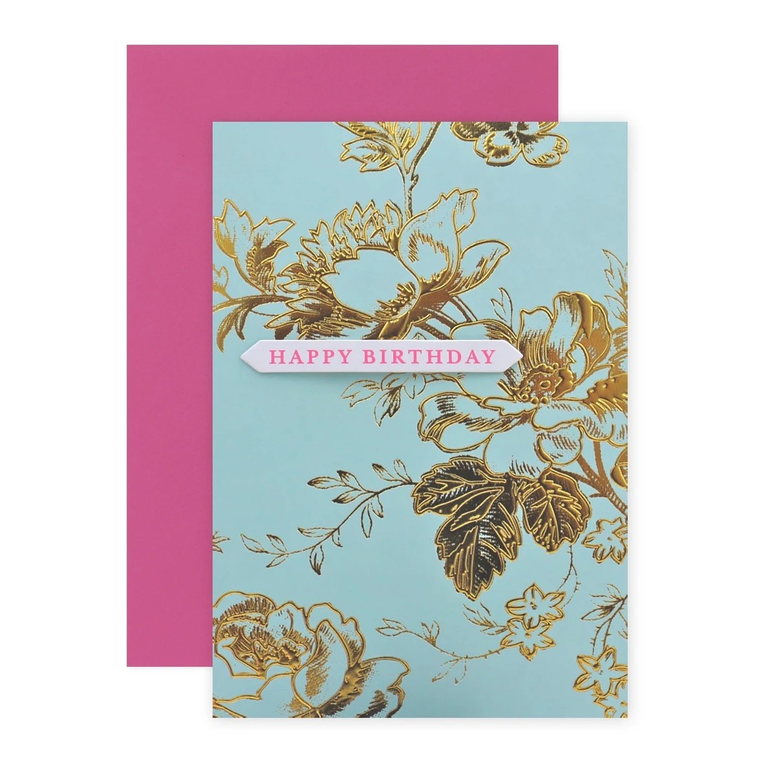 1 Connections from Hallmark Birthday Card - Golden Floral, 1 of 3