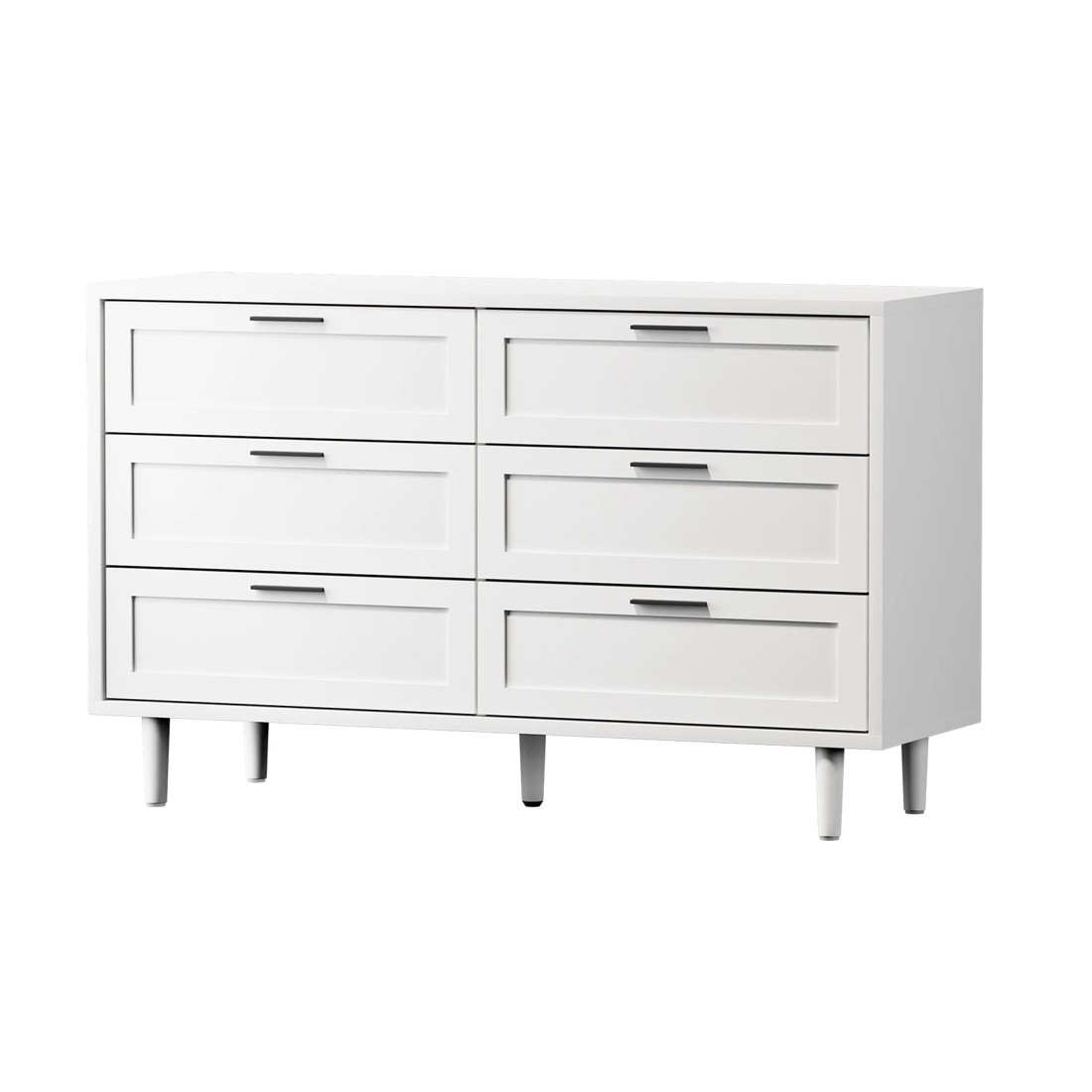 1 Oikiture 6 Chest Of Drawers Dresser Chest Storage Cabinet Lowboy
 - White, 1 of 10