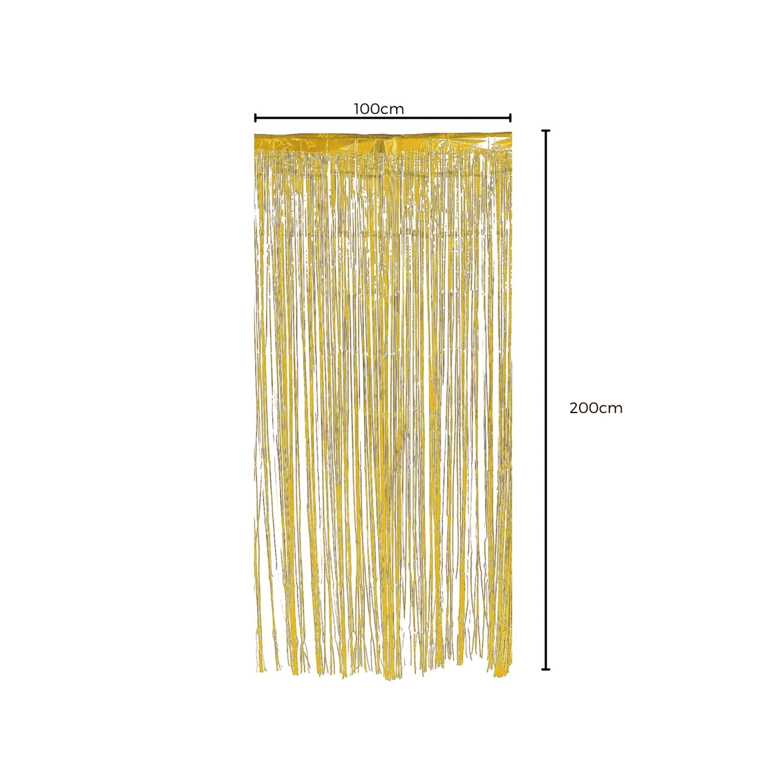 2 Party Maker Metallic Gold Foil Backdrop Curtain 100cm x 200cm, 2 of 3