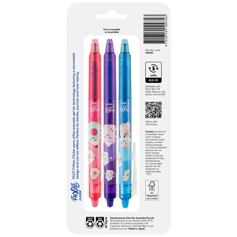 9 PILOT FriXionClicker Sweets Erasable Gel Pen 0.7 Blue Ink 3Pk, 9 of 9