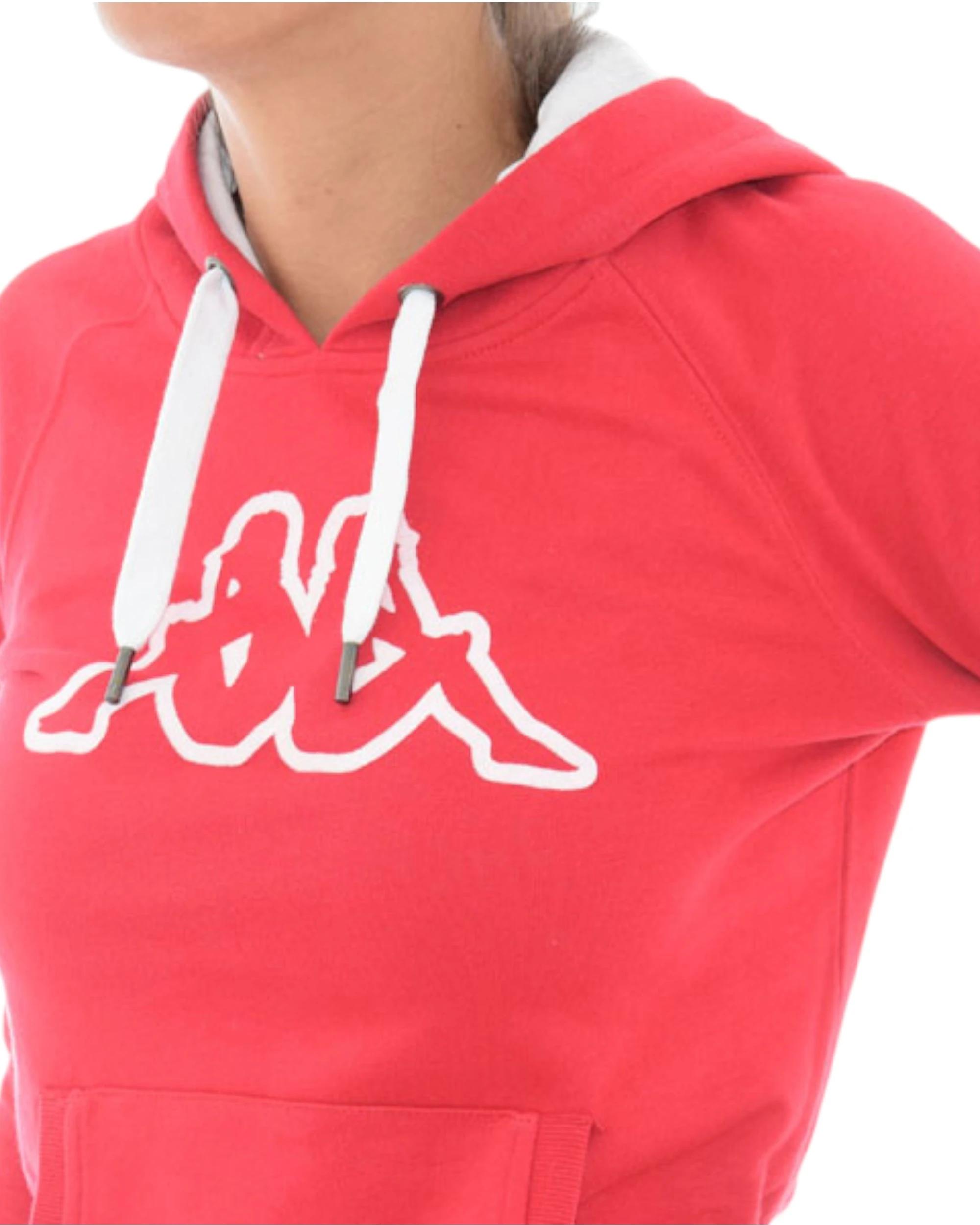 4 Kappa Womens Logo Zeleril Slim Red/White Hoodie Performance Jumper RED/WHITE, 4 of 4