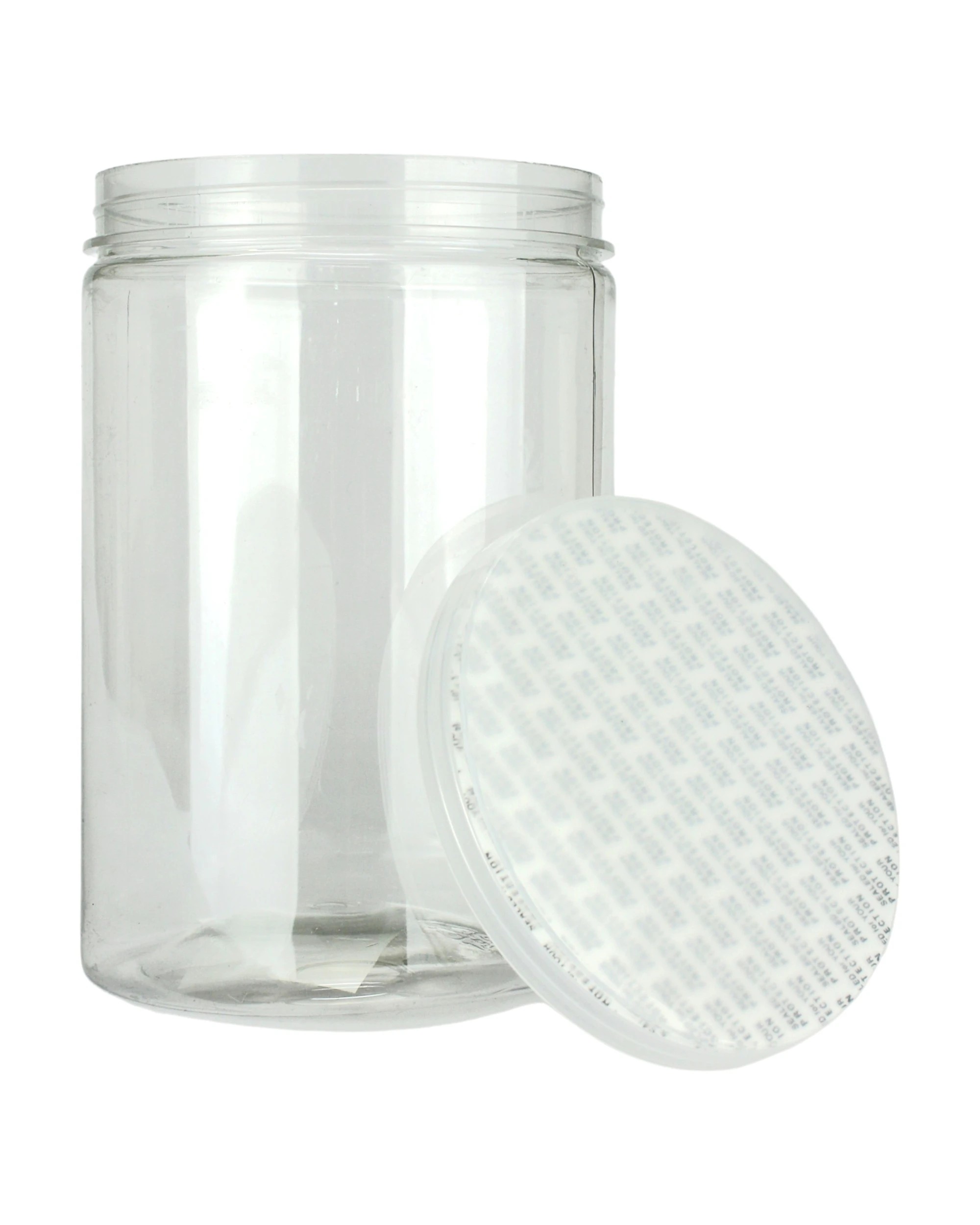1 Partyrama Clear Plastic Round Screw Top Jar 1000ml, 1 of 3