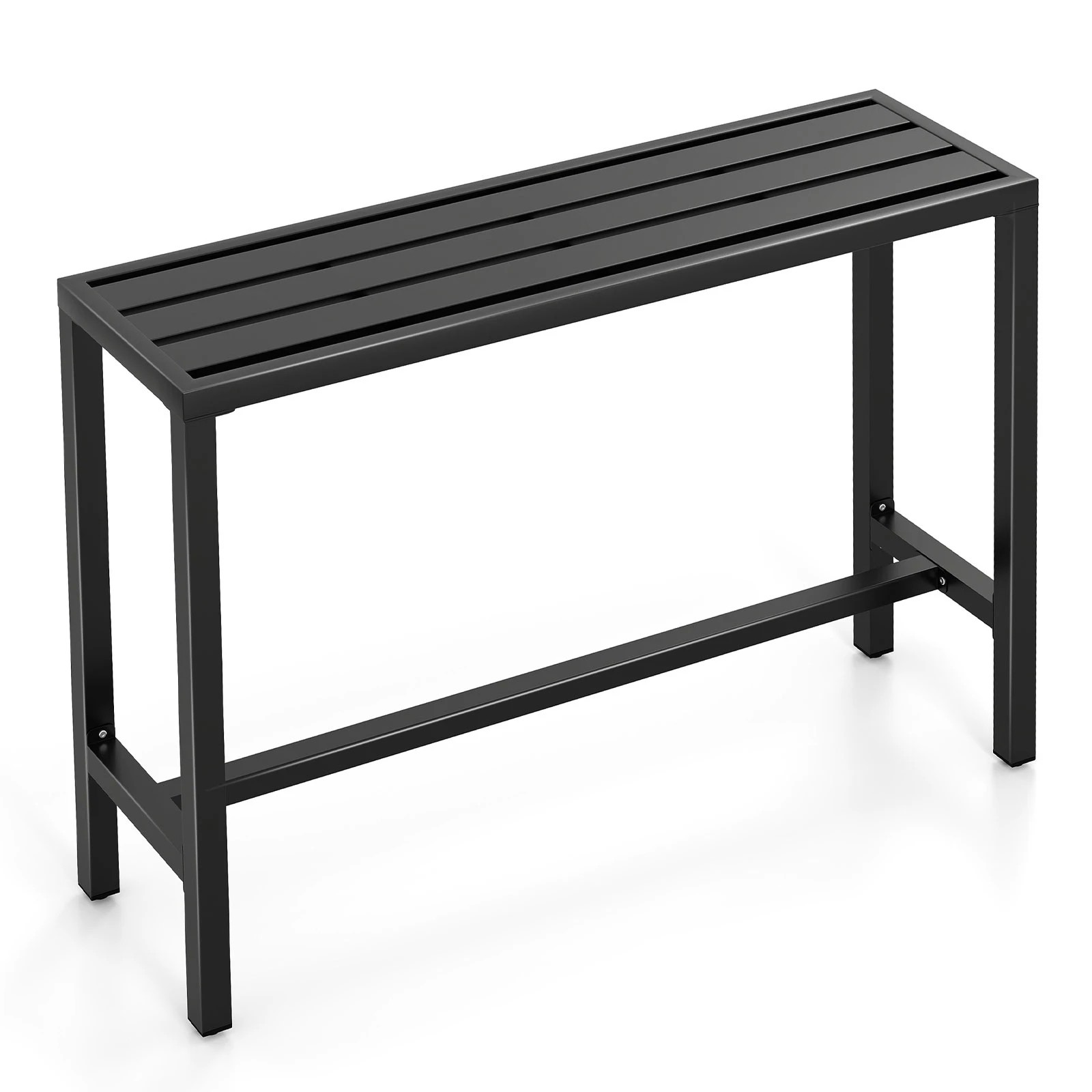1 Costway 140cm Outdoor Bar Table Counter Dining Table w/Waterproof Top - Black, 1 of 1