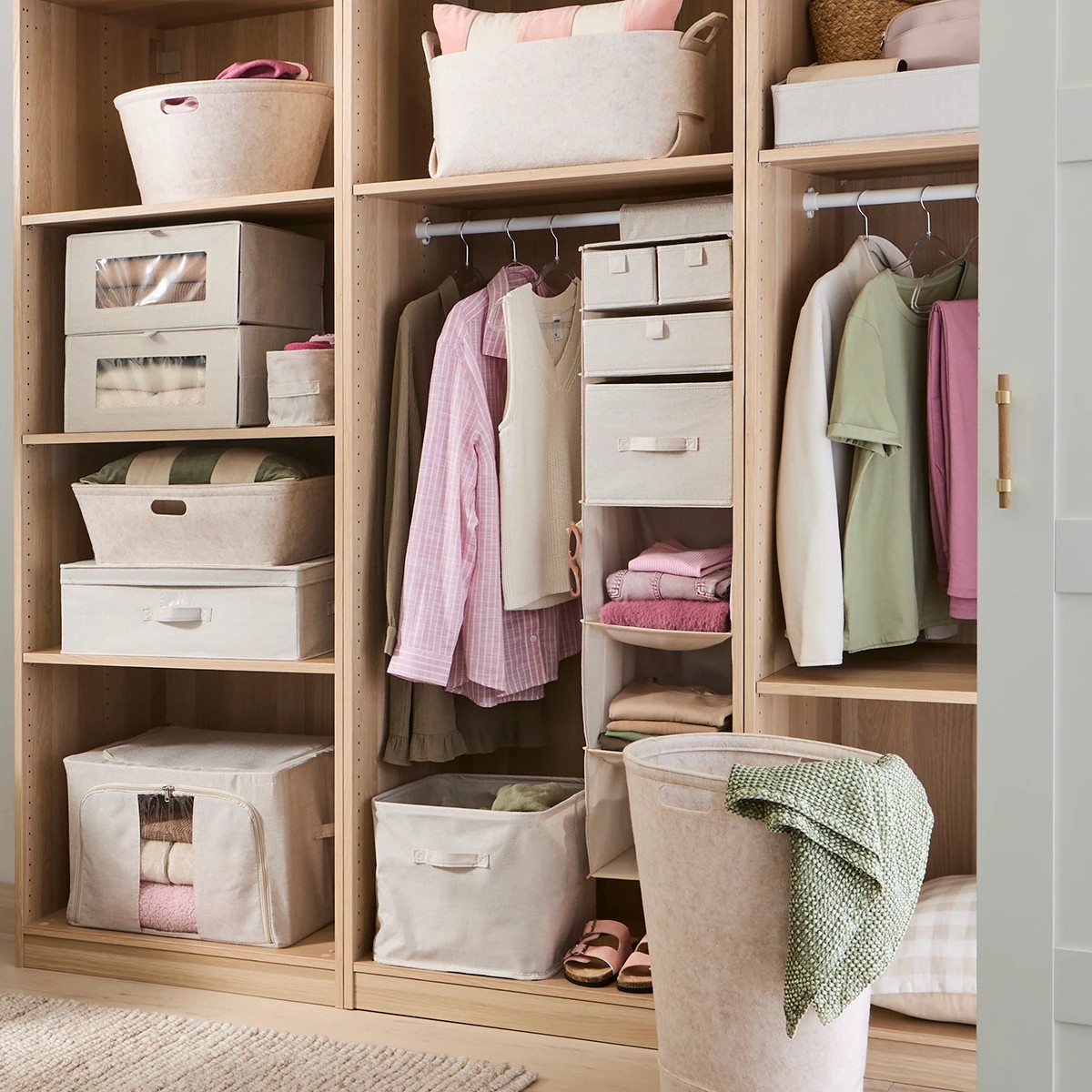 9 Linen Look Open Storage Box - Beige, 9 of 9