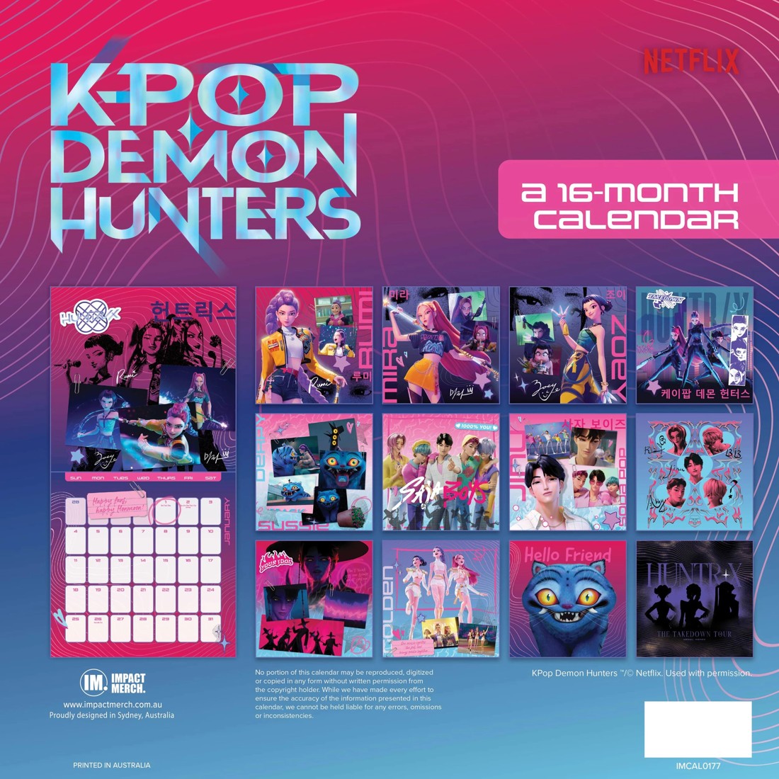 2 2026 Netflix KPop Demon Hunters Calendar, 2 of 5