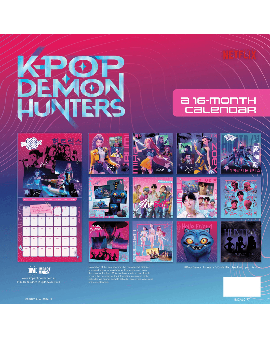 2 2026 Netflix KPop Demon Hunters Calendar, 2 of 5