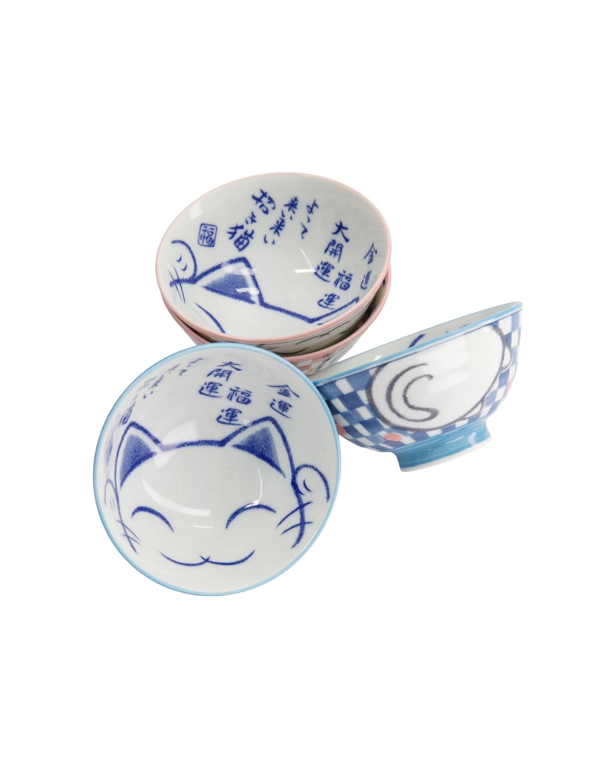 6 Tokyo Design 4pc Kawaii Neko Cat Bowls 11x6cm Tableware - White, 6 of 6