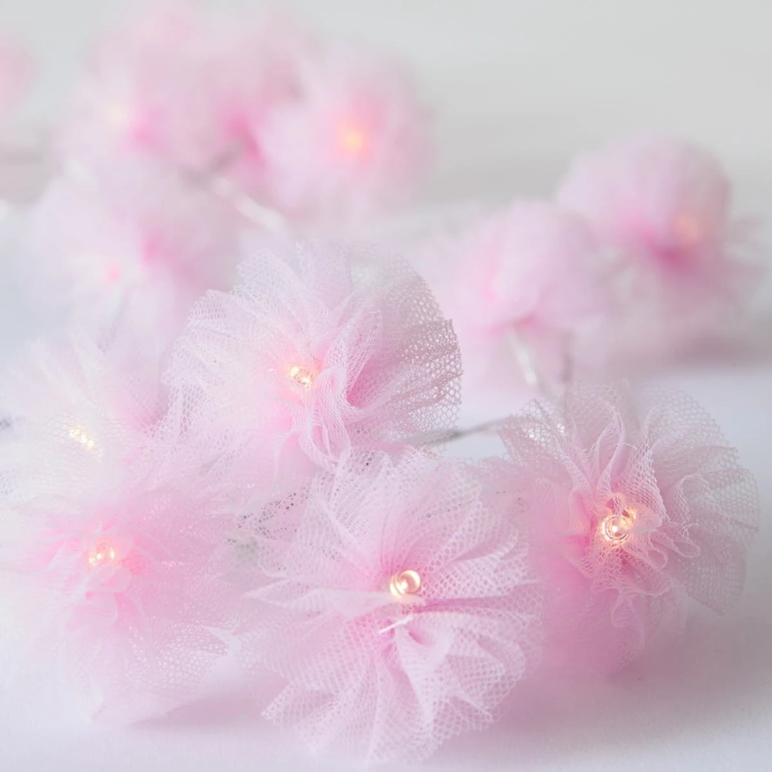 1 Pink Tulle String Lights, 1 of 8