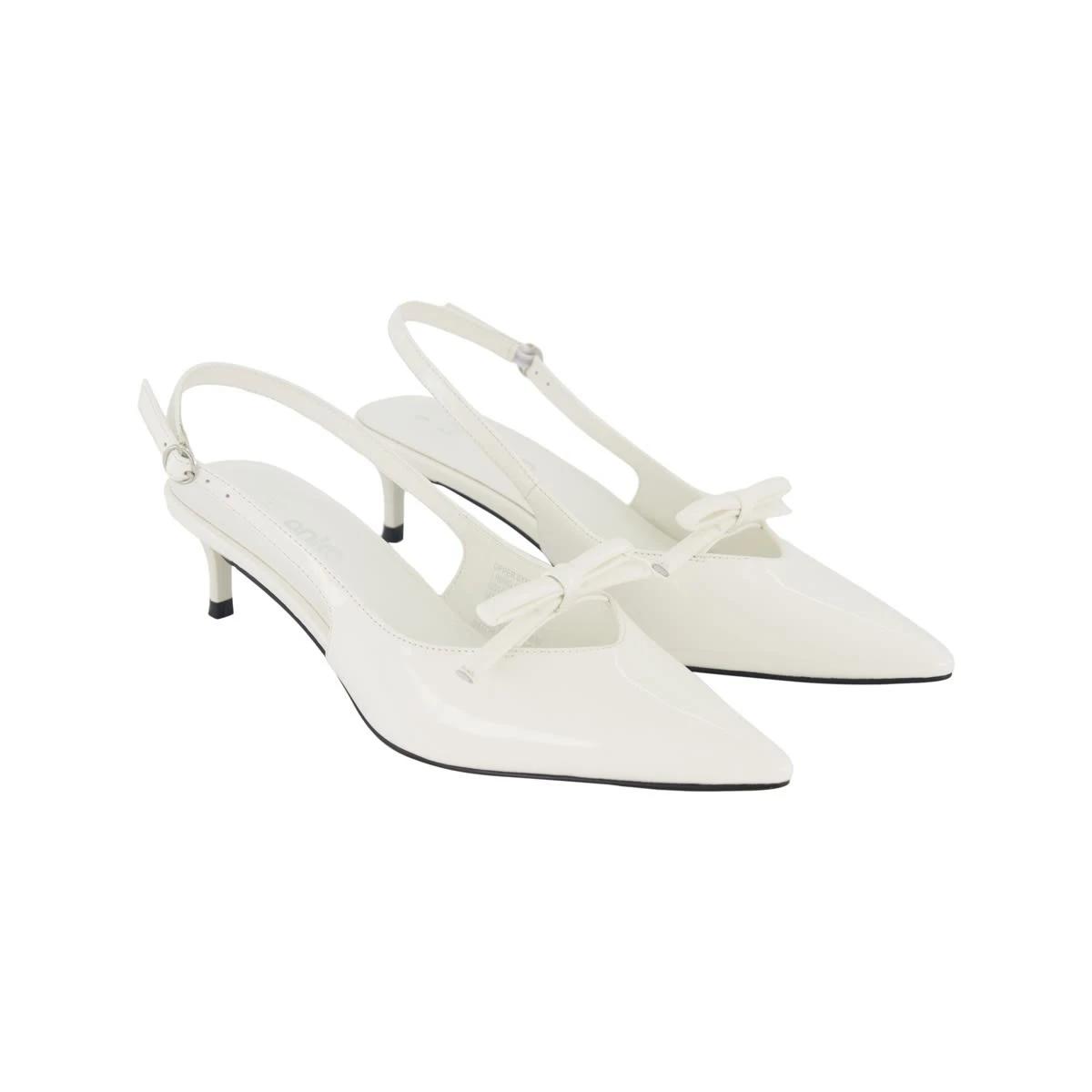 2 Slingback Kitten Heels Wht Patent, 2 of 5