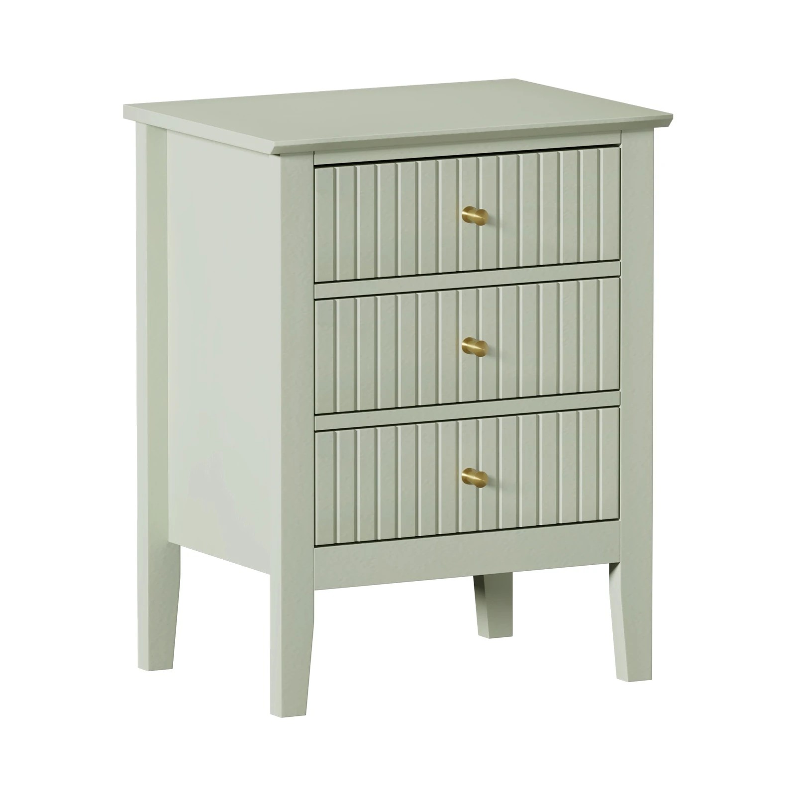 6 Oikiture Bedside Table 3 Drawers Side End Storage Furniture Nightstand
 - Green, 6 of 10
